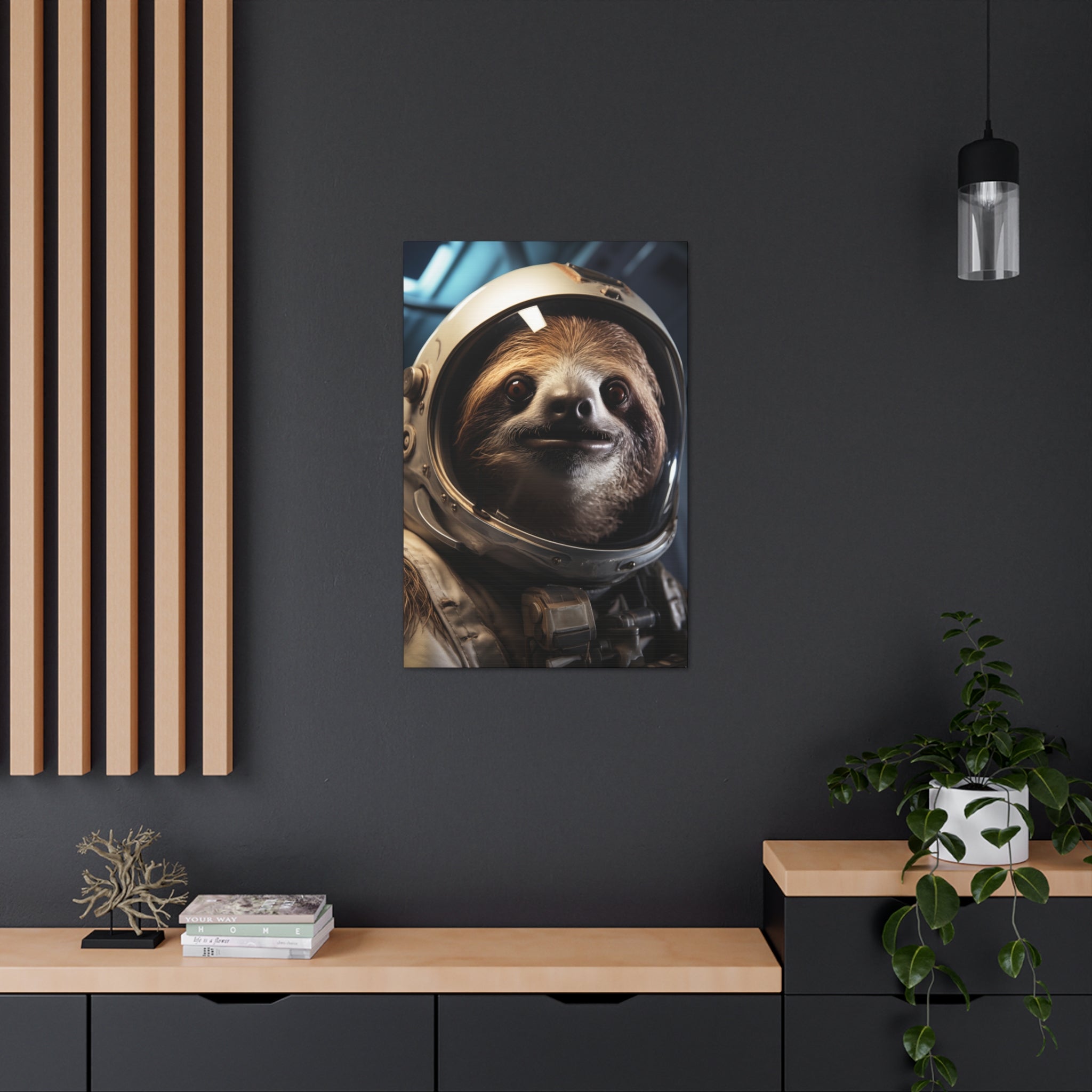 AstroSloth 1 Canvas Wall Art - SynthFrame