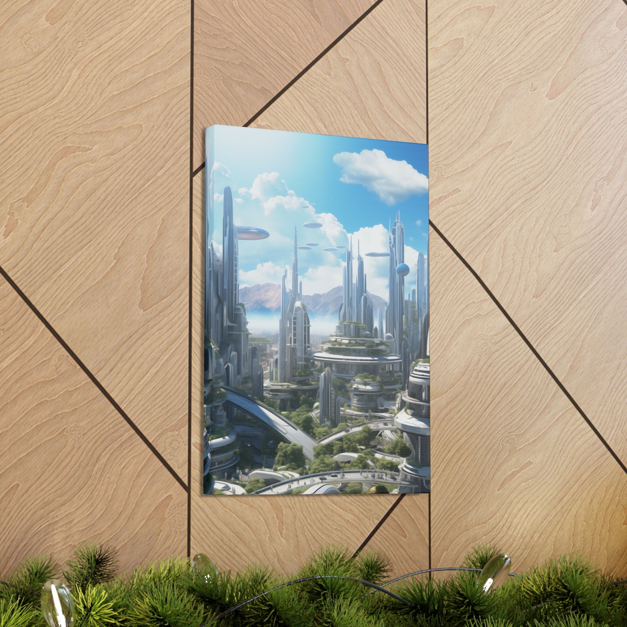 Futuristic Eco City 7 Canvas Wall Art - SynthFrame