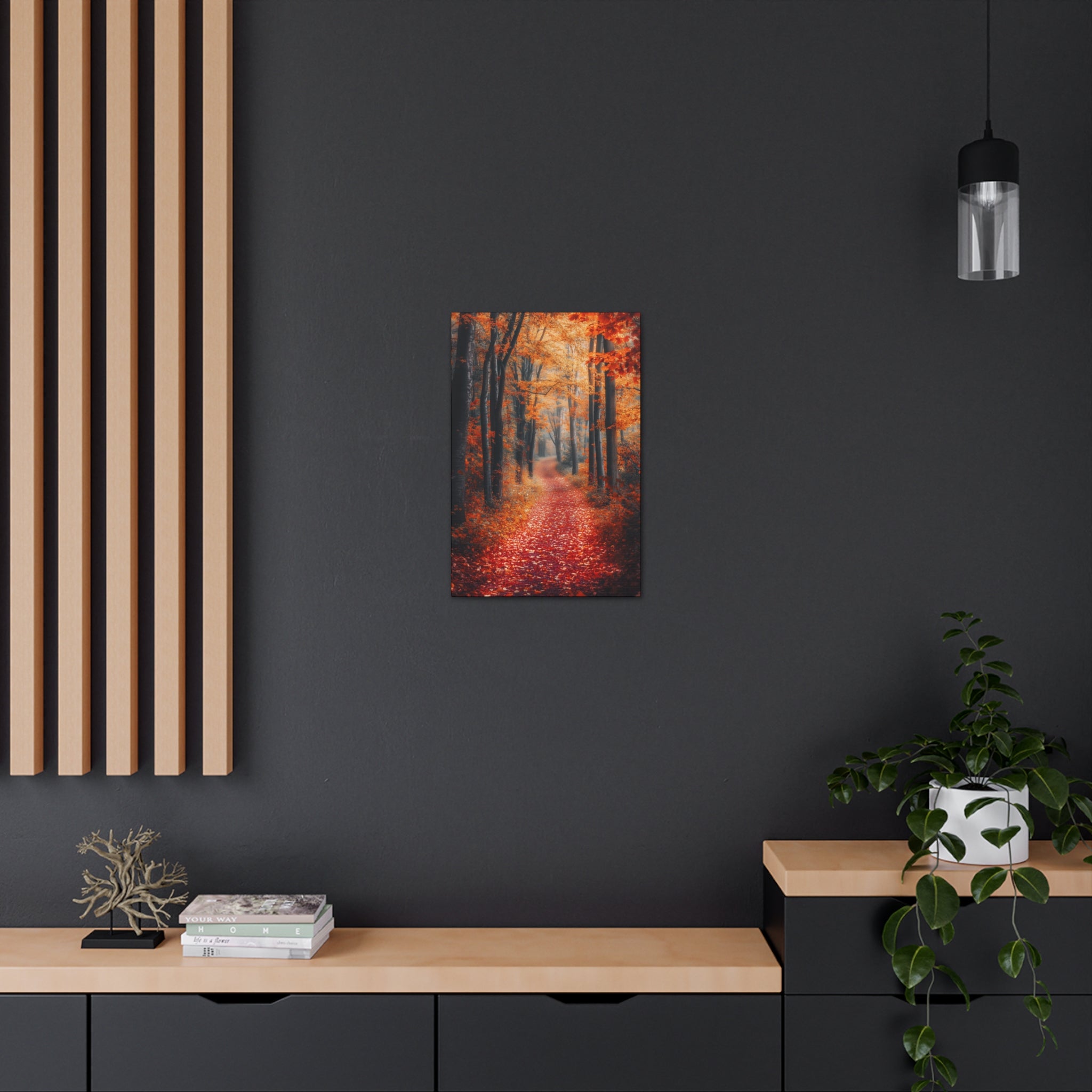 Autumn Forest Path Canvas Wall Art - SynthFrame