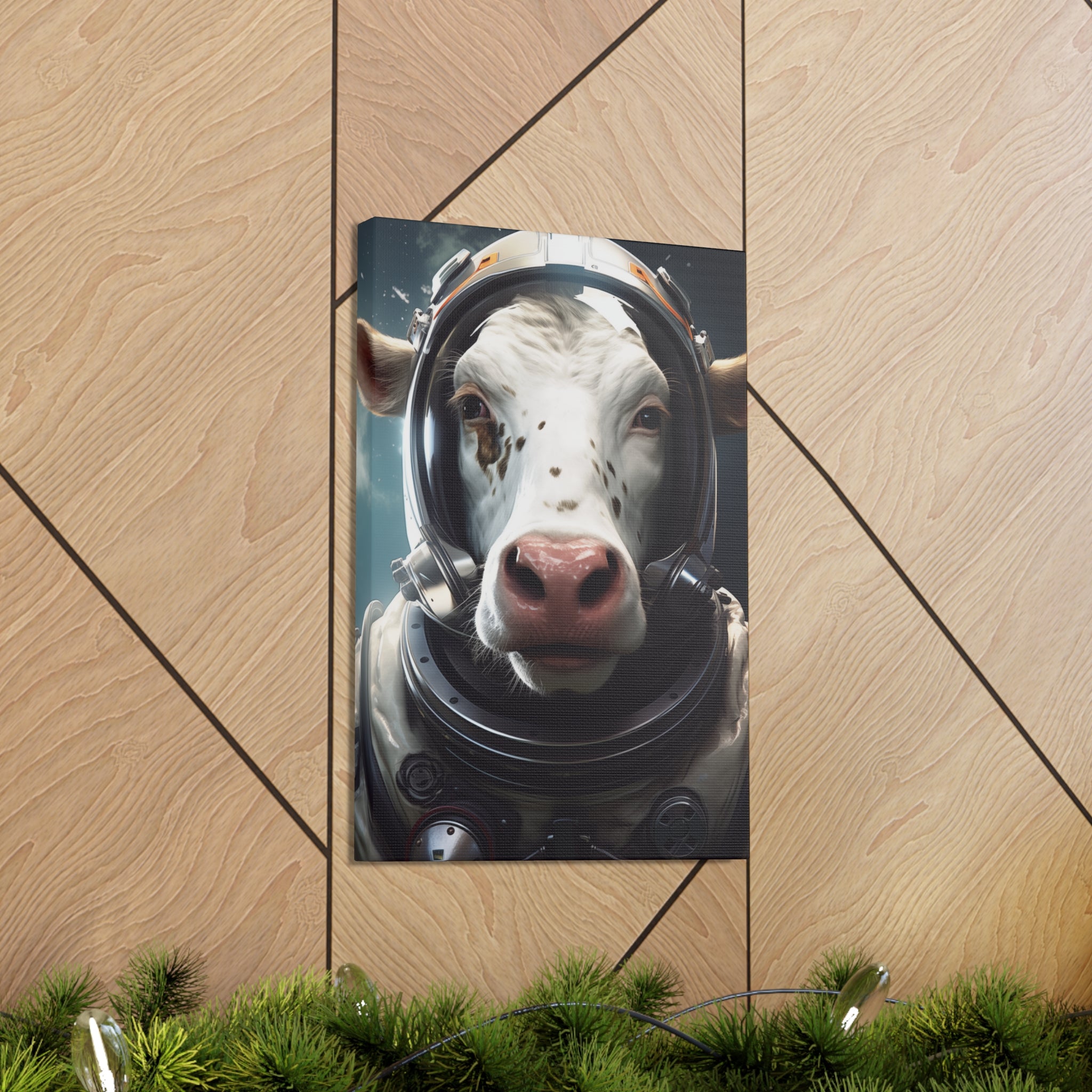 AstroCow 2 Canvas Wall Art - SynthFrame