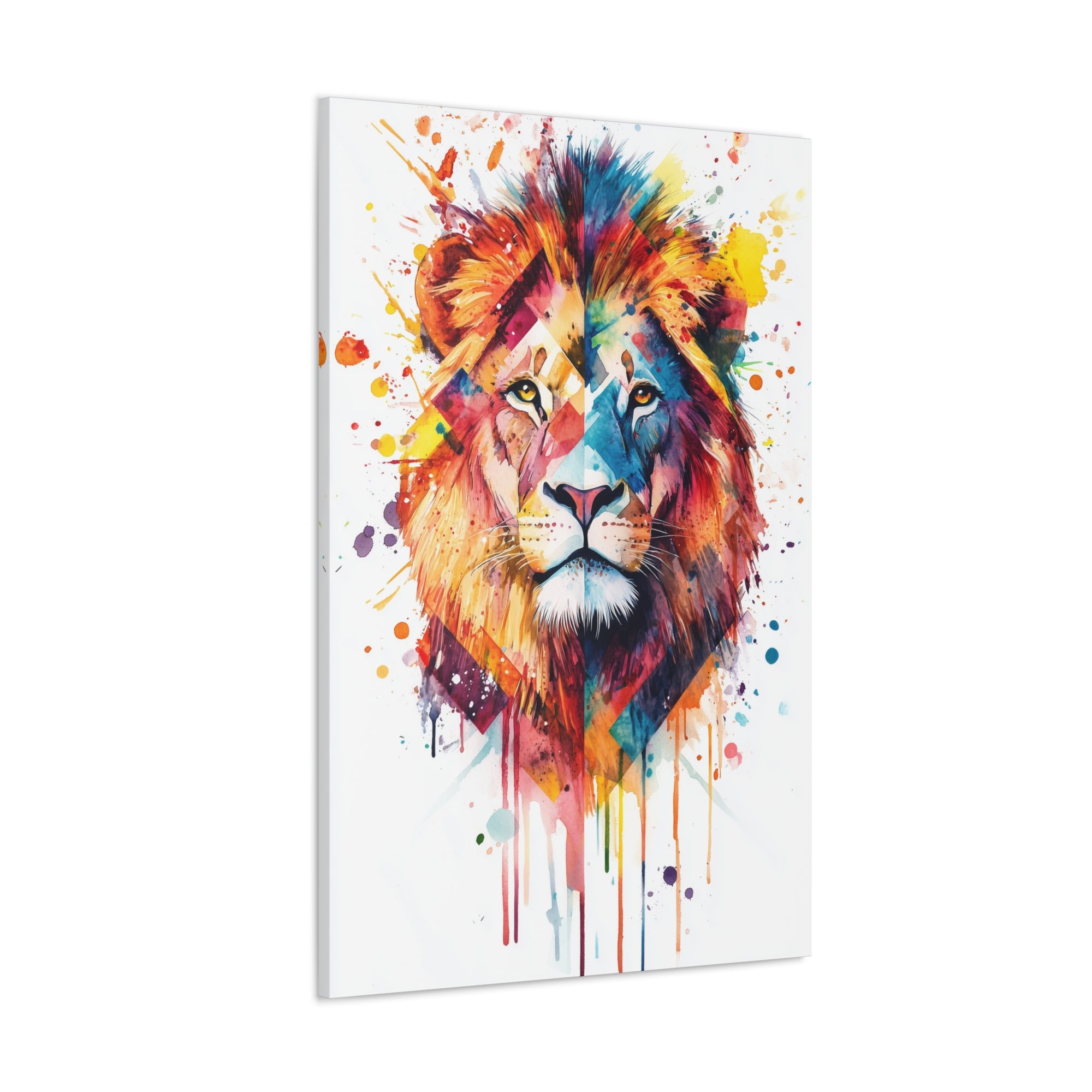 Watercolor Lion Canvas Wall Art - SynthFrame