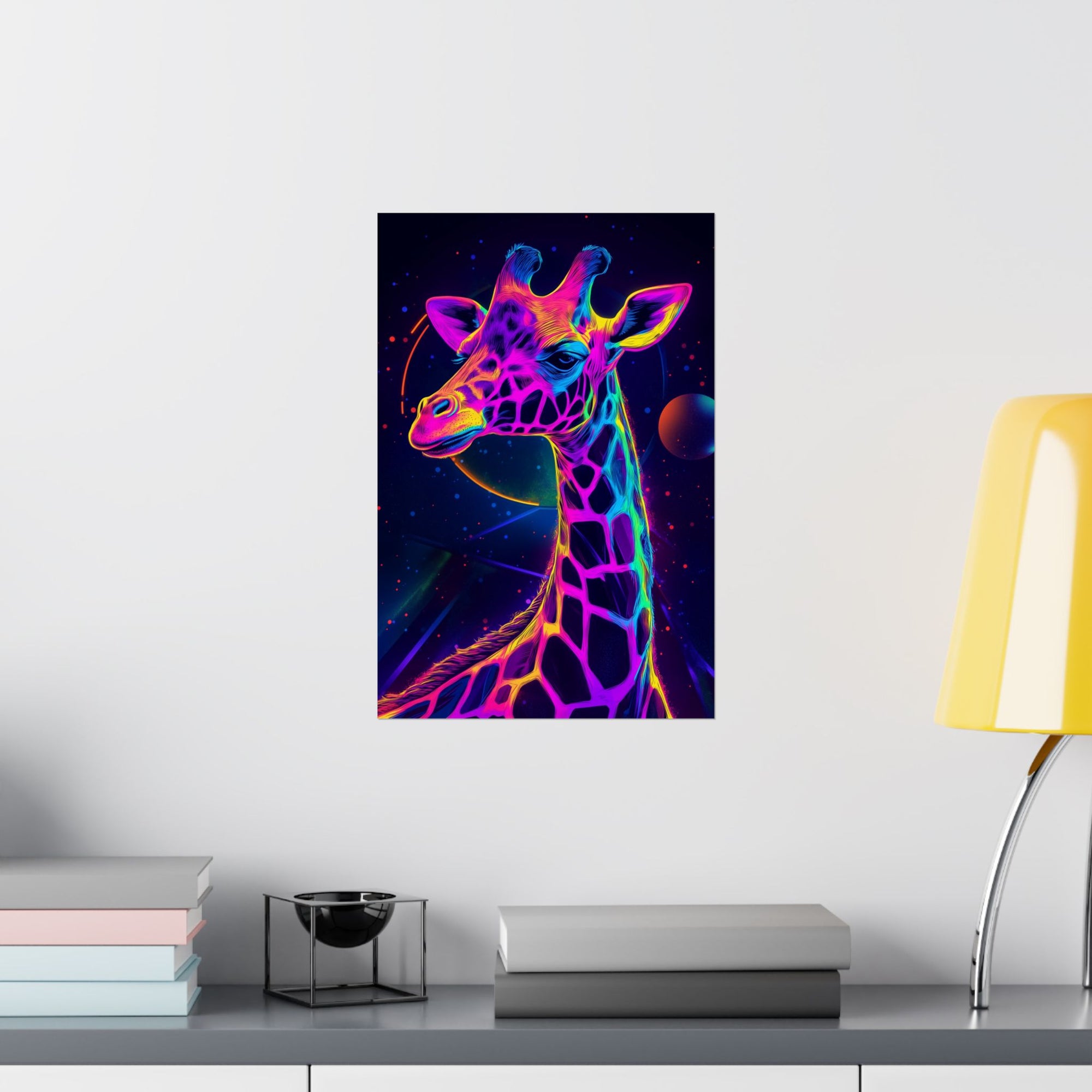 Neon Giraffe Poster