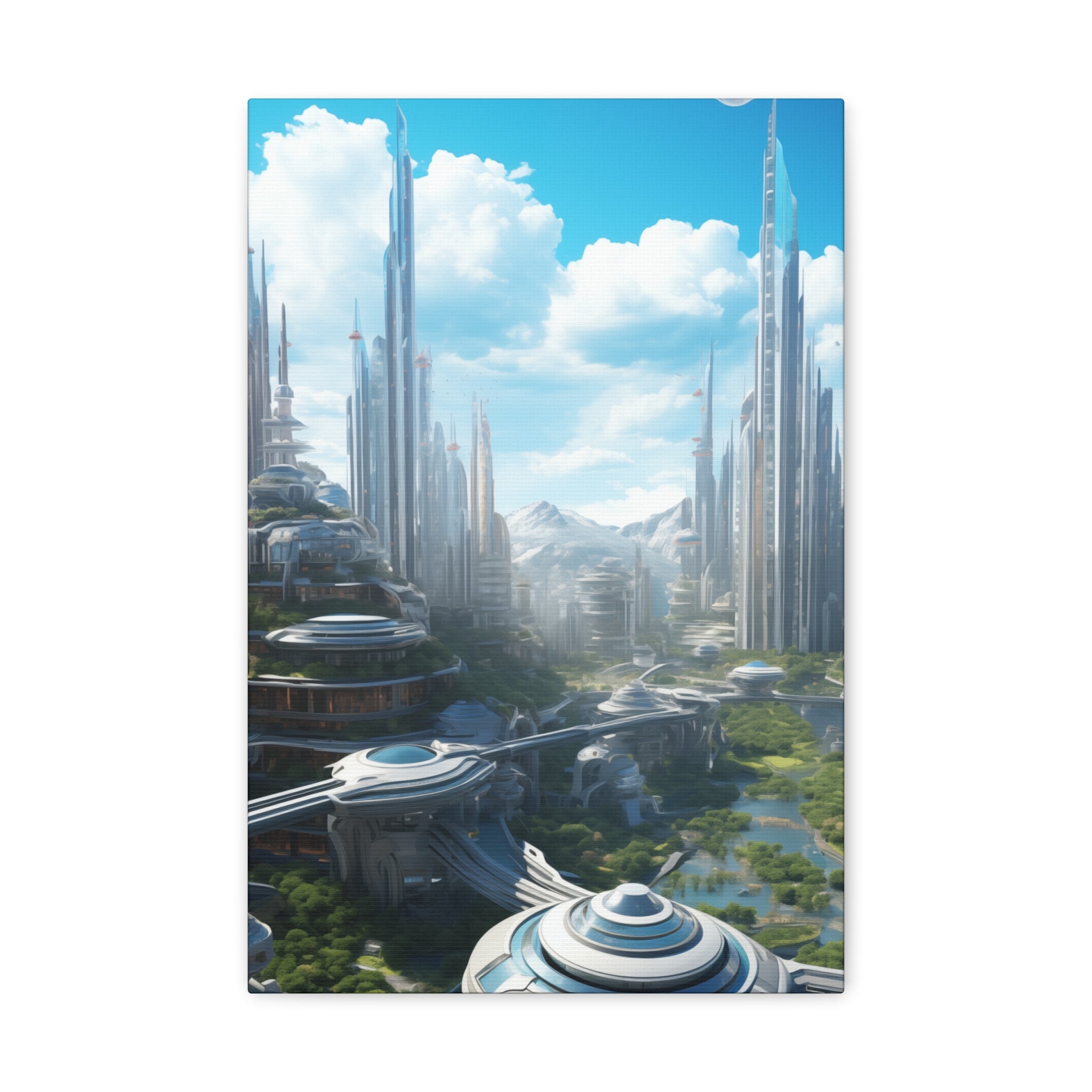 Futuristic Eco City 6 Canvas Wall Art - SynthFrame