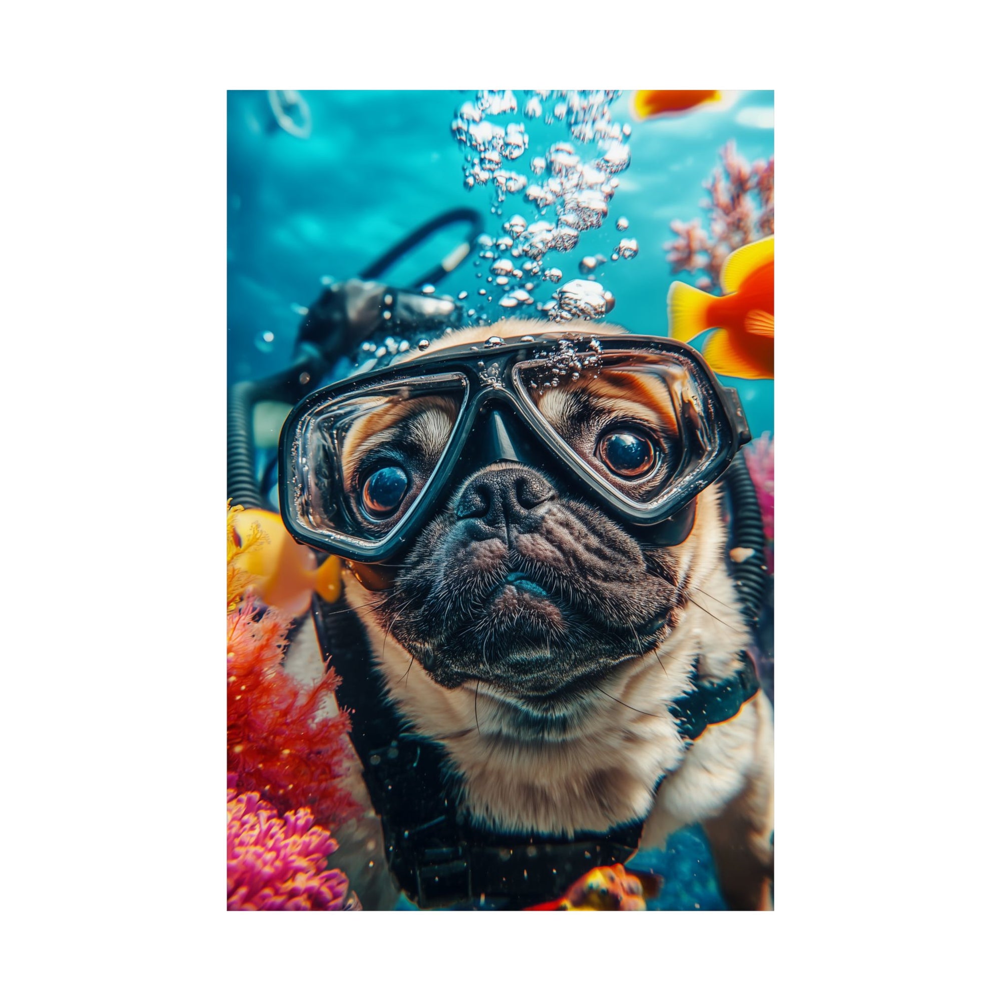 Underwater Pug Poster