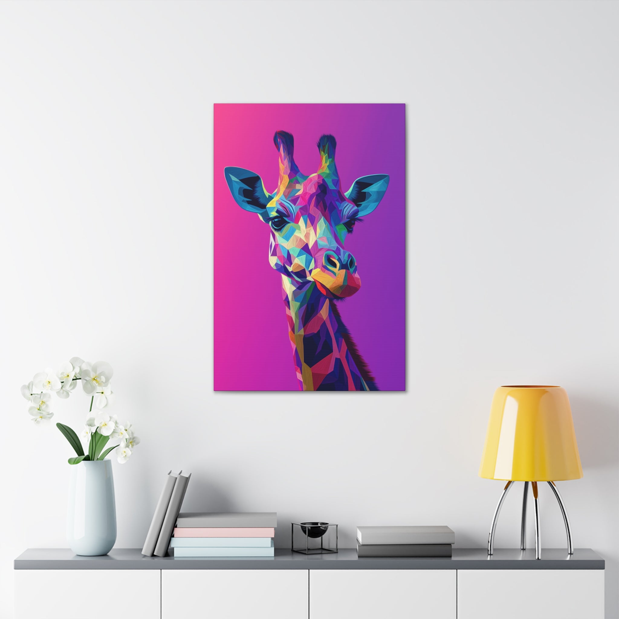 Crystalline Giraffe Canvas Wall Art - SynthFrame