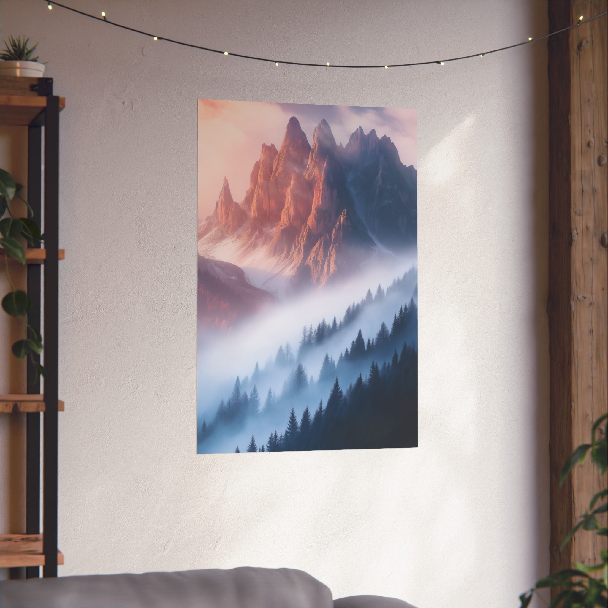 Misty Mountain Dreamscape Poster Wall Art - SynthFrame