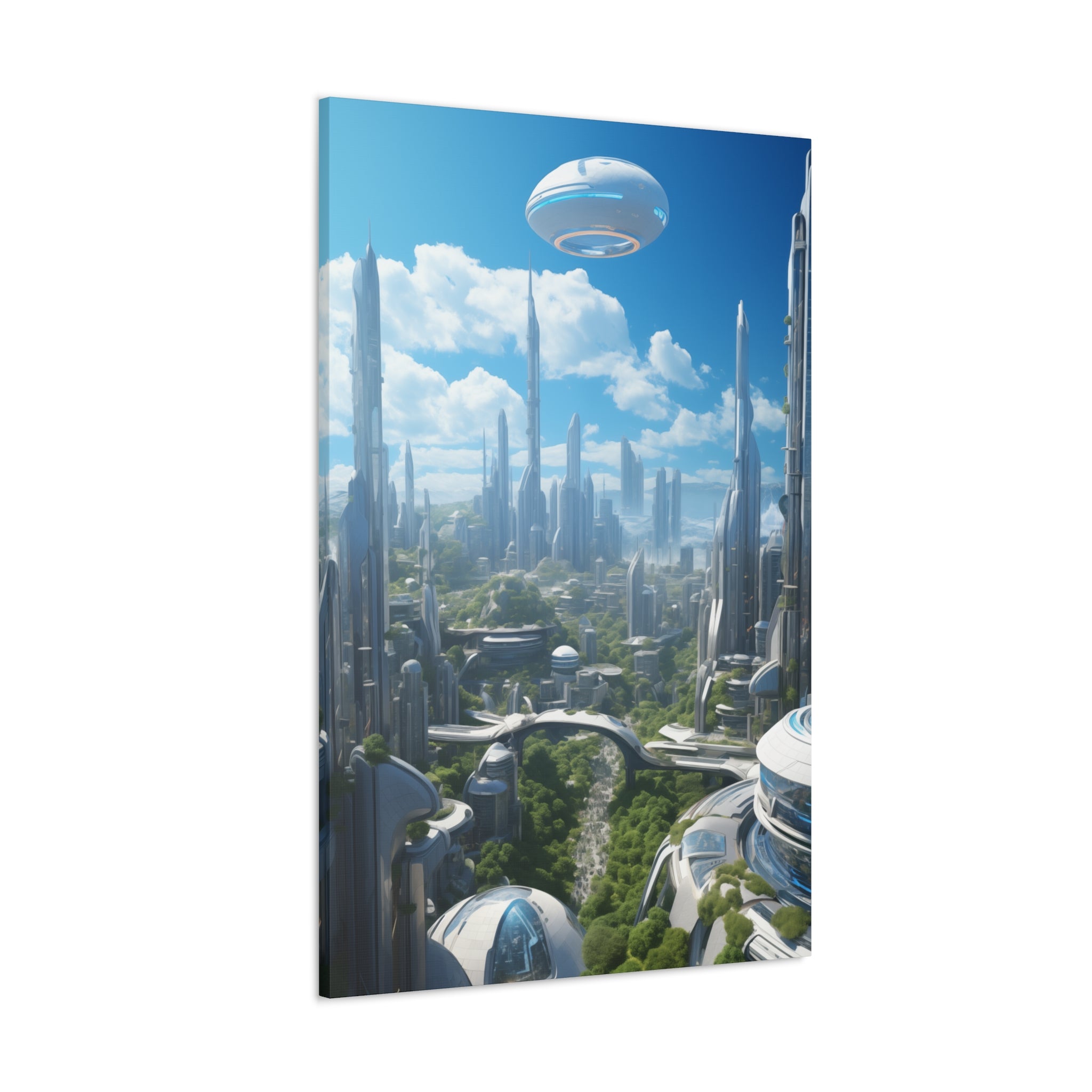 Futuristic Eco City 1 Canvas Wall Art - SynthFrame