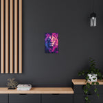 Neon Lion Canvas Wall Art - SynthFrame