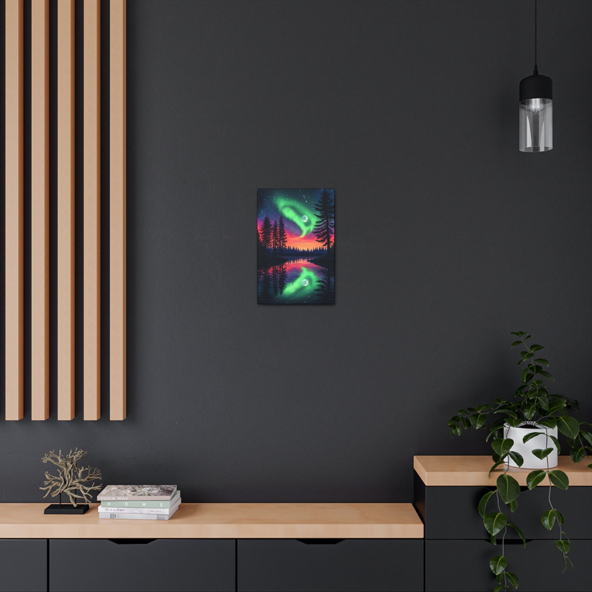 Northern Lights Wonder Canvas Wall Art - SynthFrame