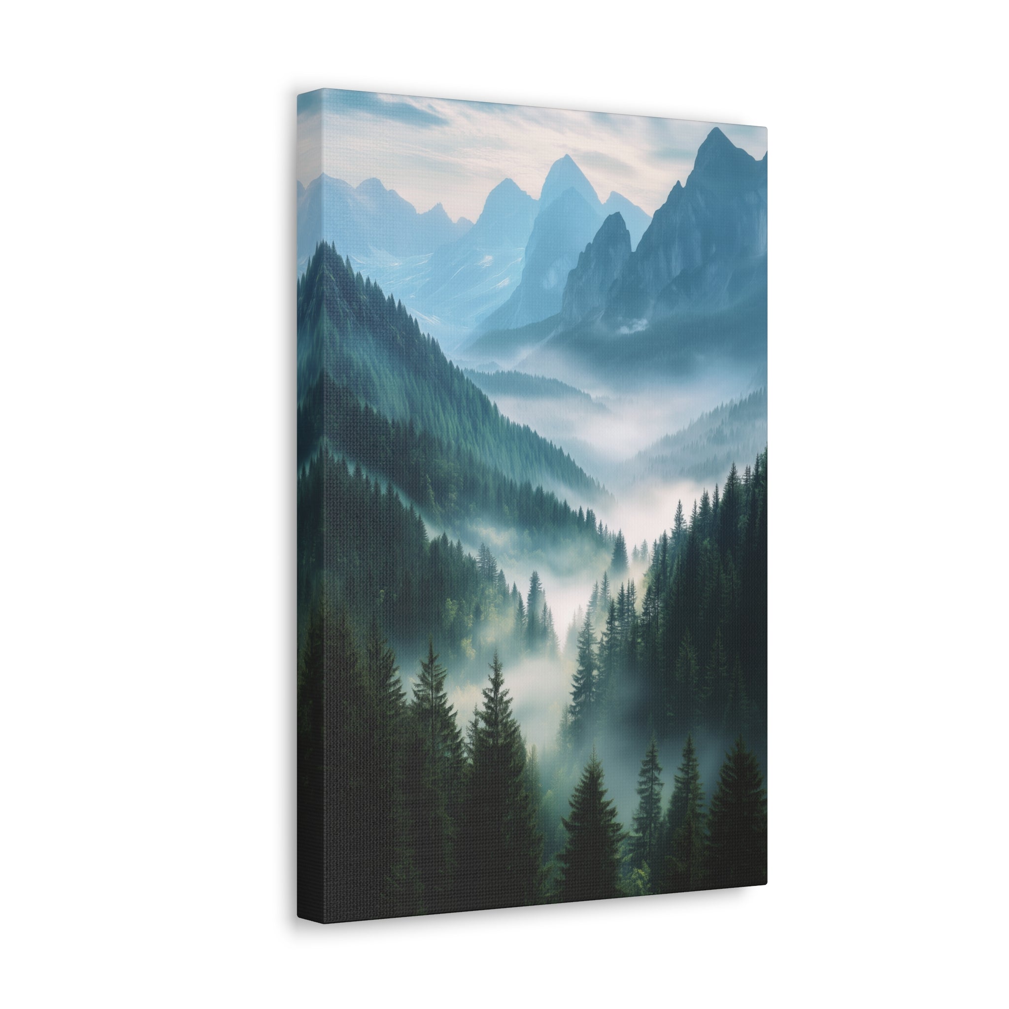 Misty Mountain Dreamscape Canvas Wall Art - SynthFrame