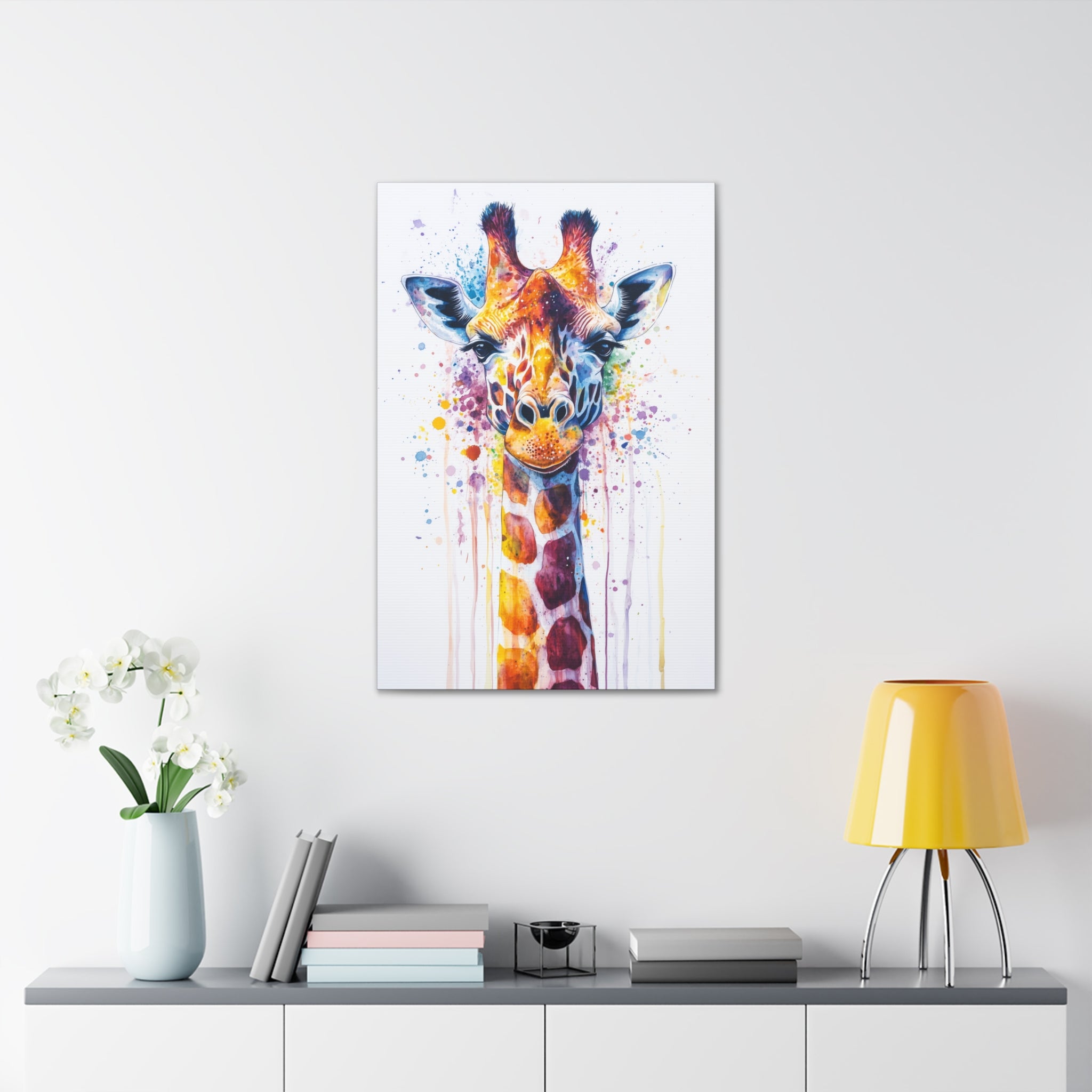 Watercolor Giraffe Canvas Wall Art - SynthFrame