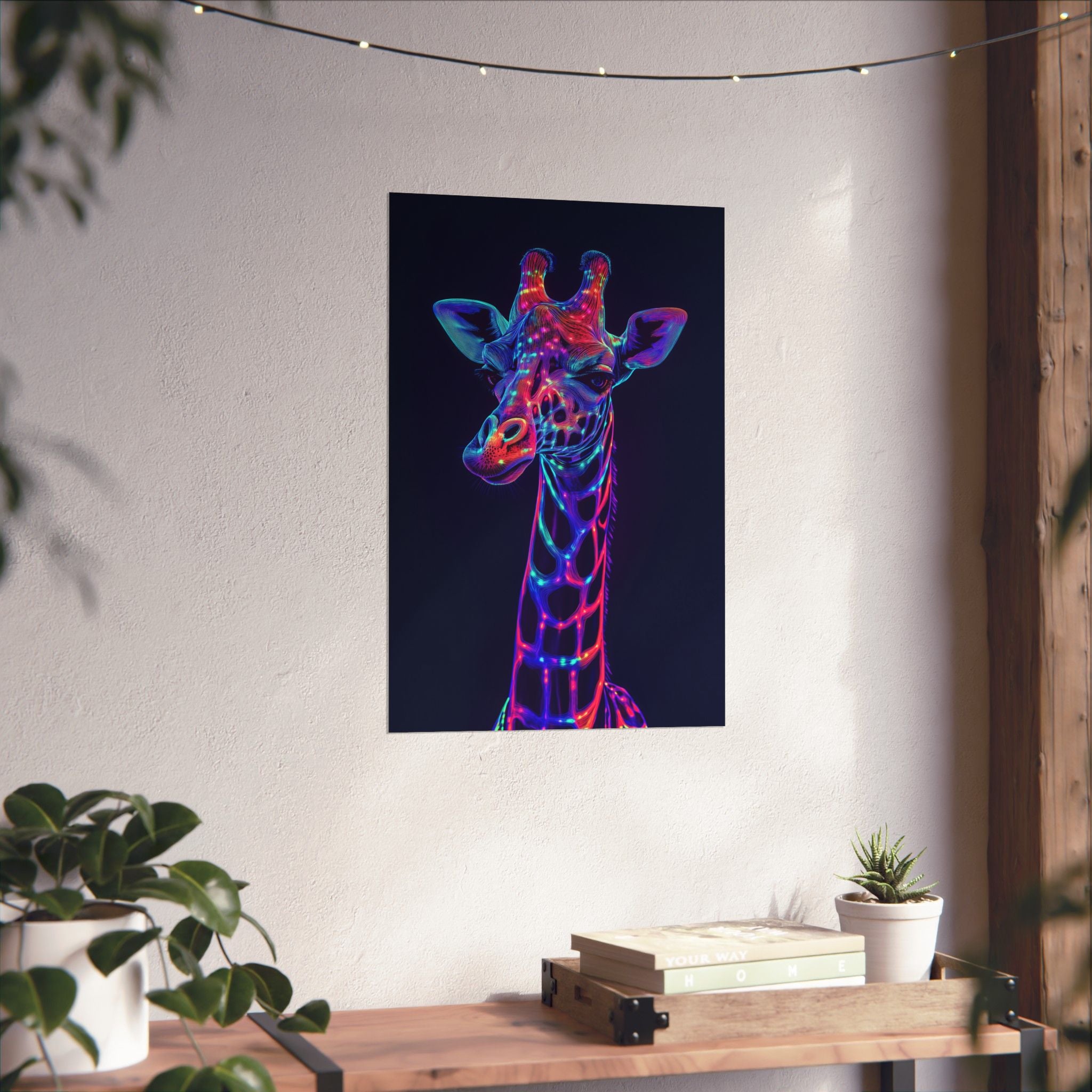 Neon Giraffe Poster