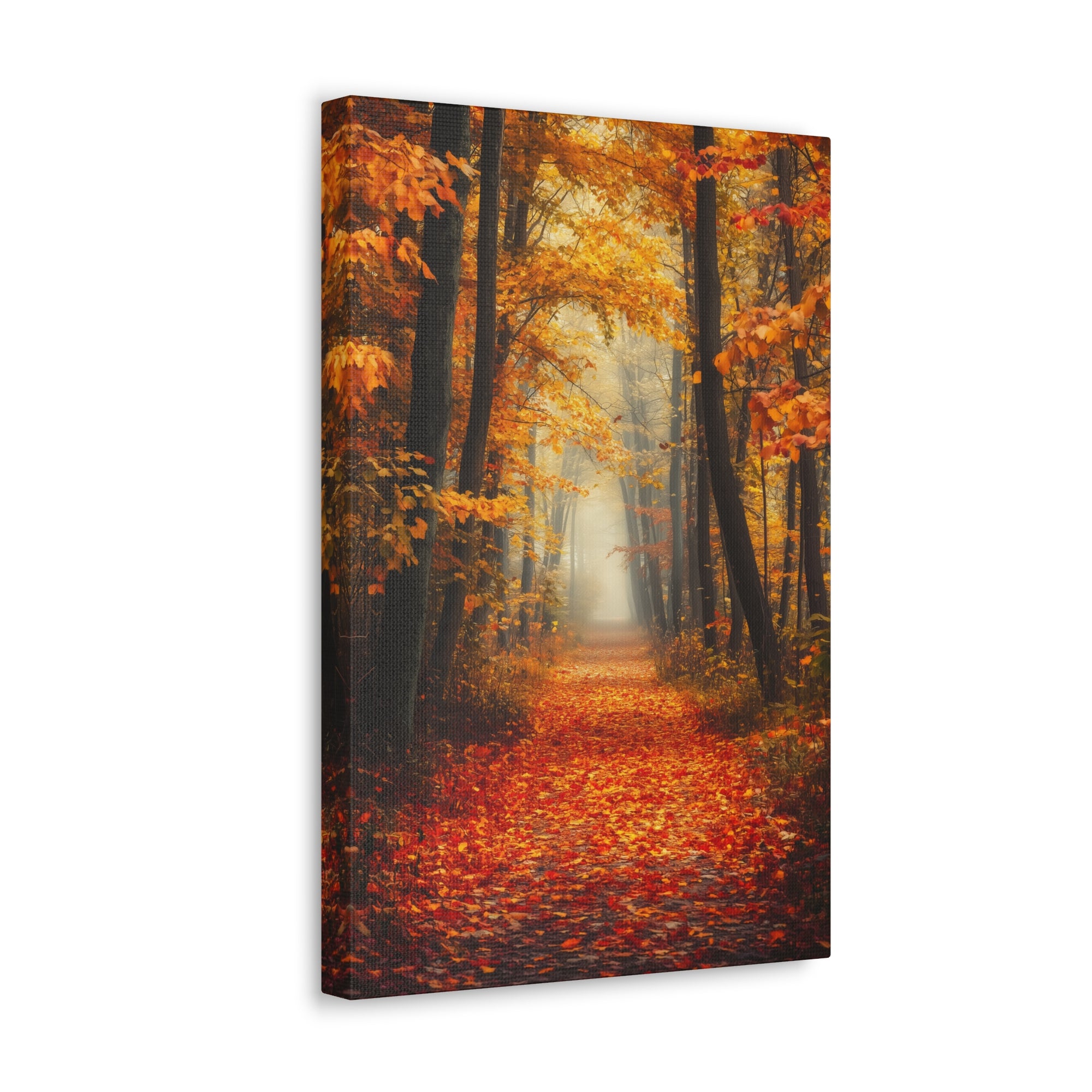 Autumn Forest Path Canvas Wall Art - SynthFrame