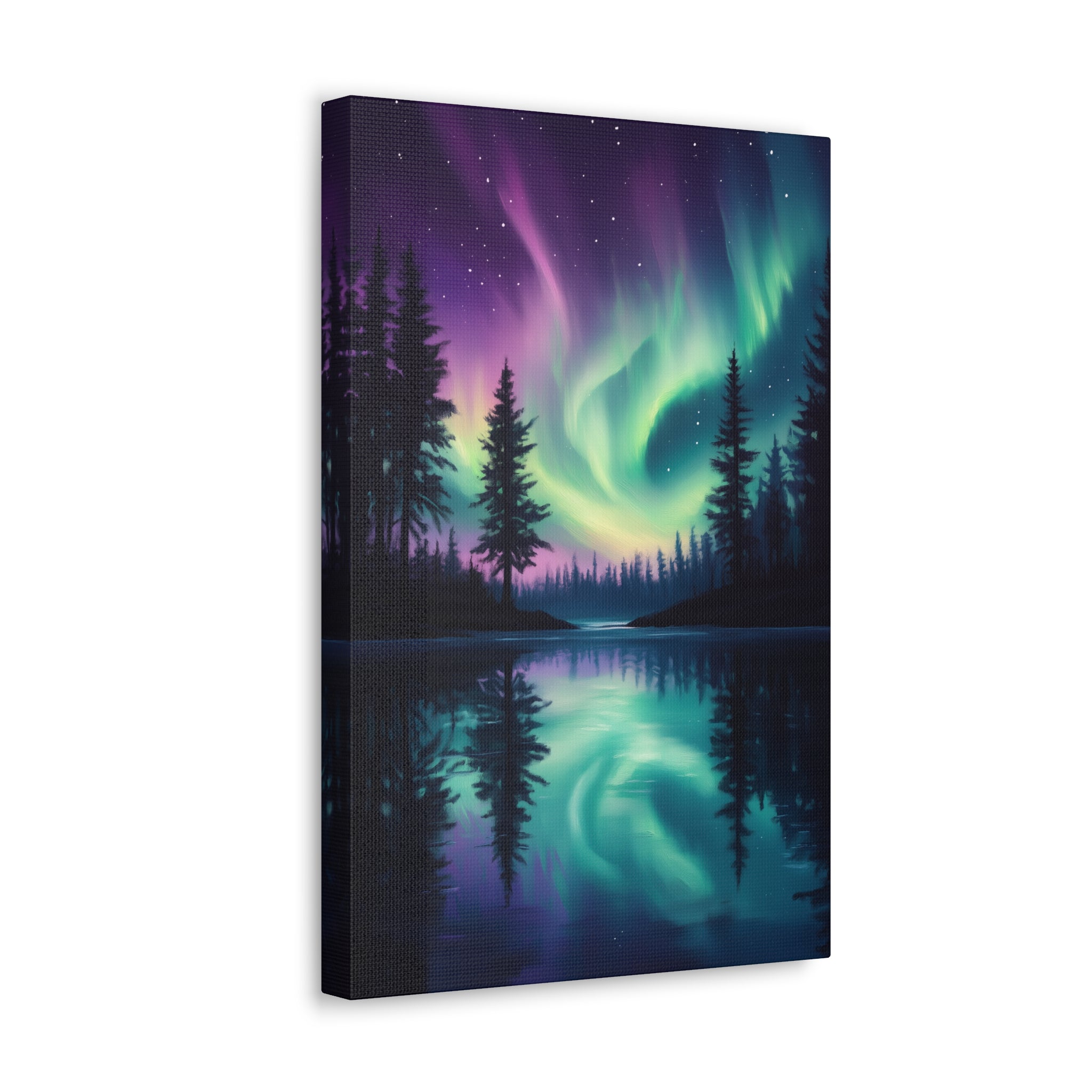 Northern Lights Wonder Canvas Wall Art - SynthFrame