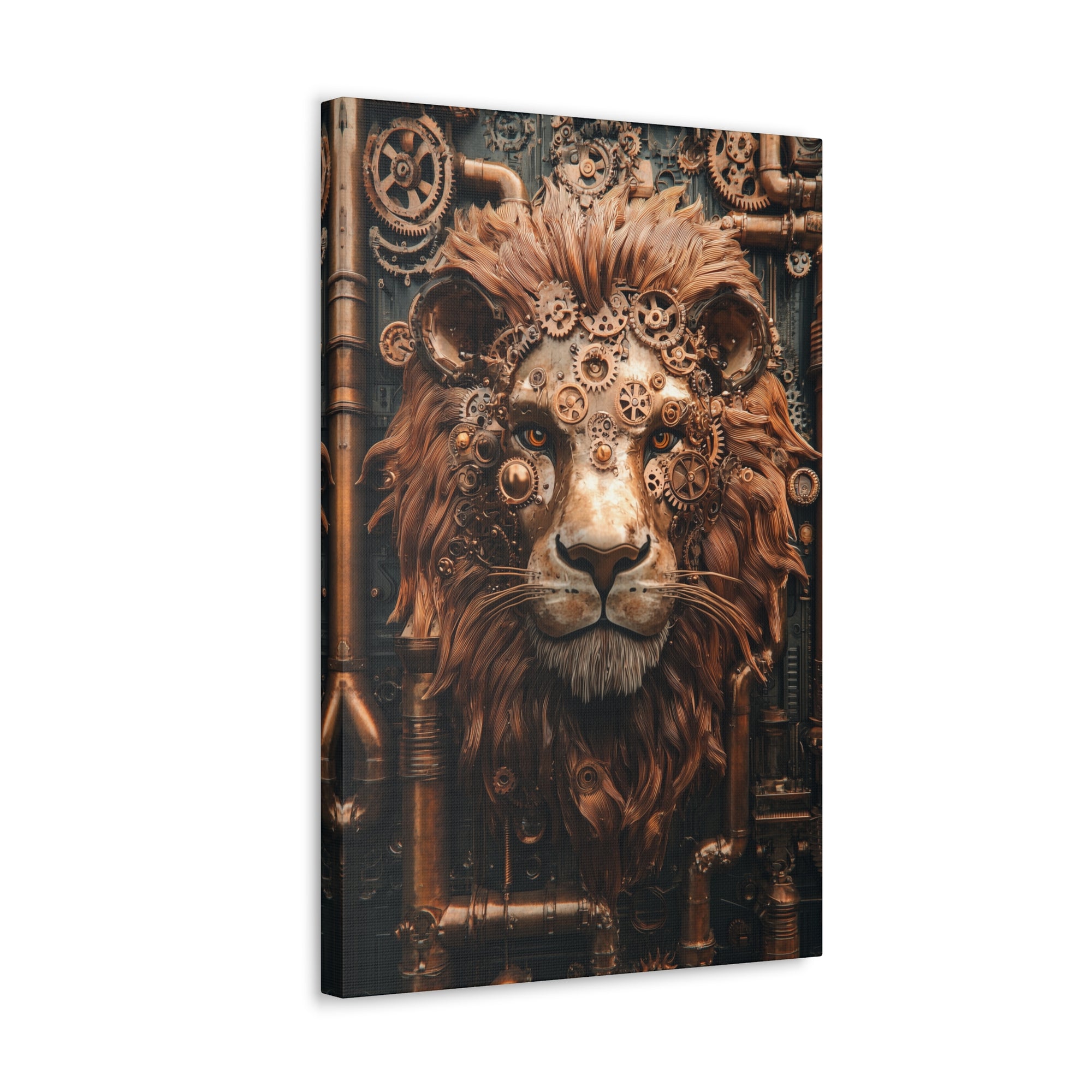 Steampunk Lion Canvas Wall Art - SynthFrame