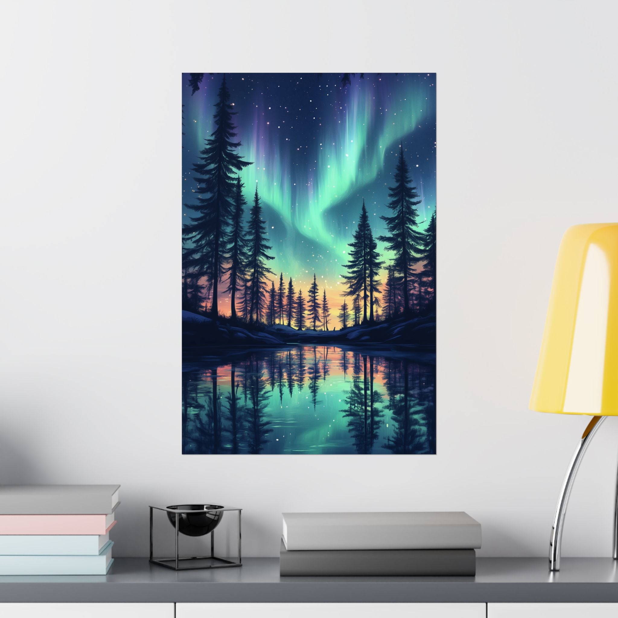 Northern Lights Wonder Poster Wall Art - SynthFrame