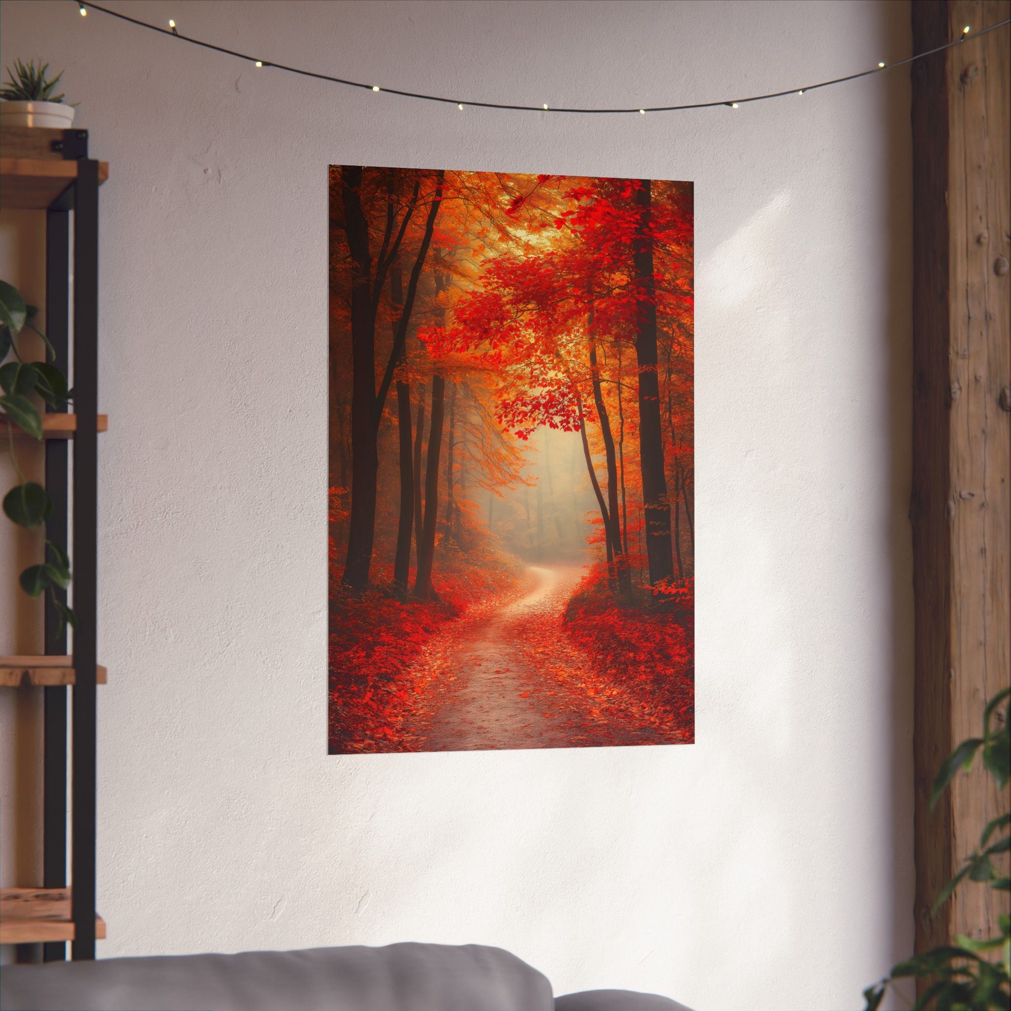 Autumn Forest Path Poster Wall Art - SynthFrame