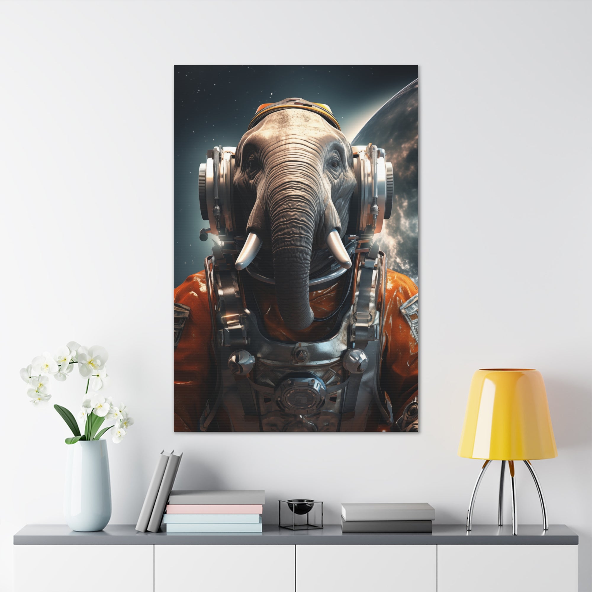 AstroElephant 1 Canvas Wall Art - SynthFrame