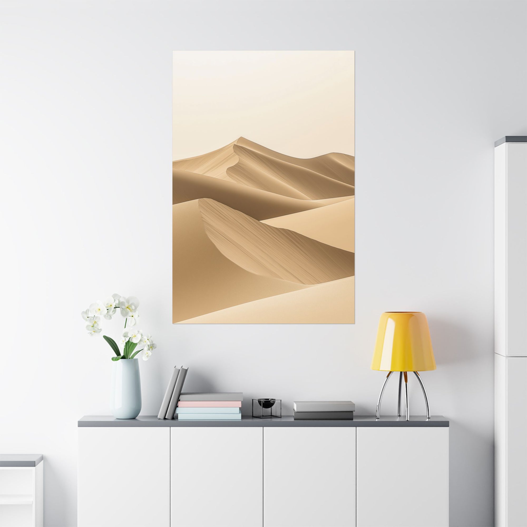 Minimalist Desert Dunes Poster Wall Art - SynthFrame