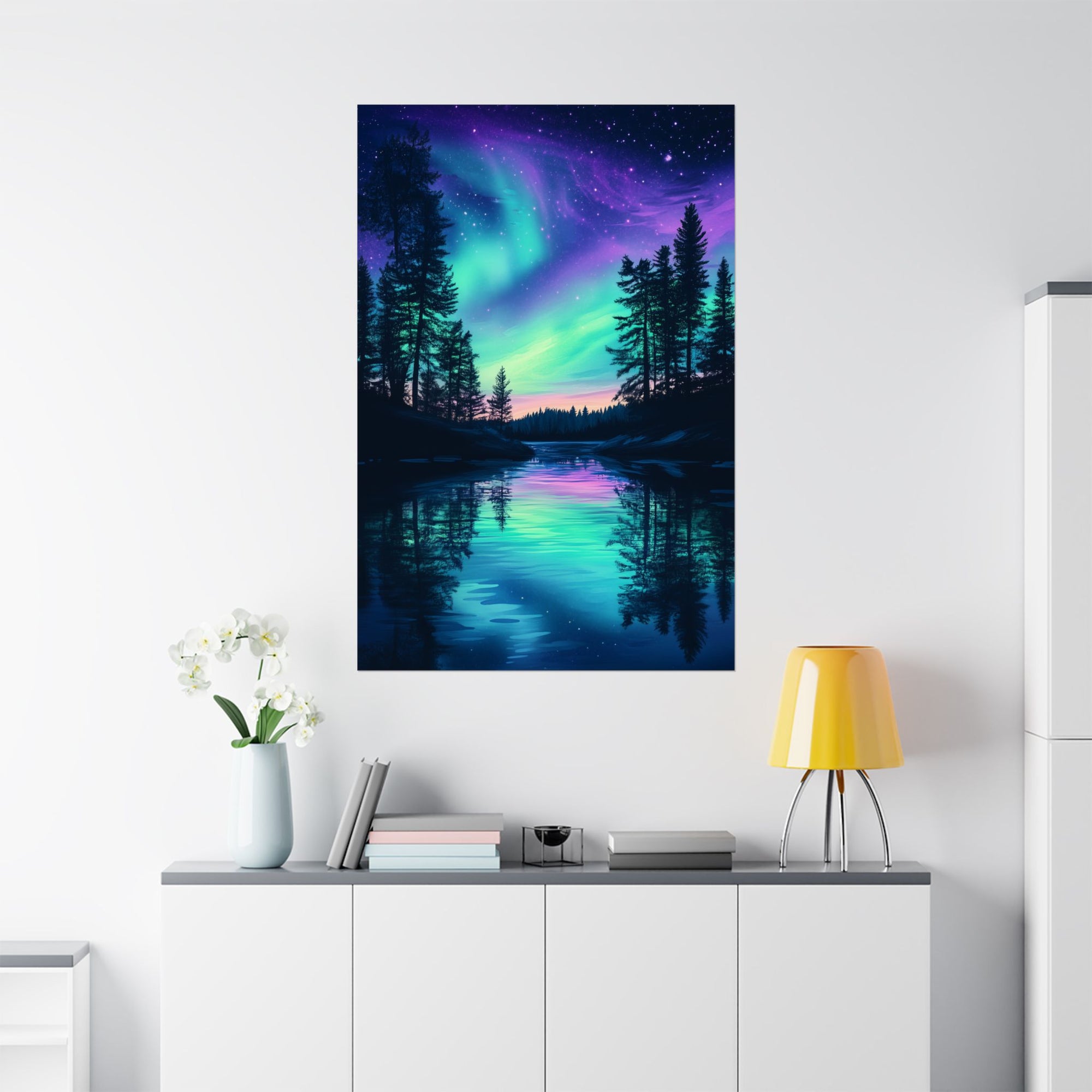 Northern Lights Wonder Poster Wall Art - SynthFrame