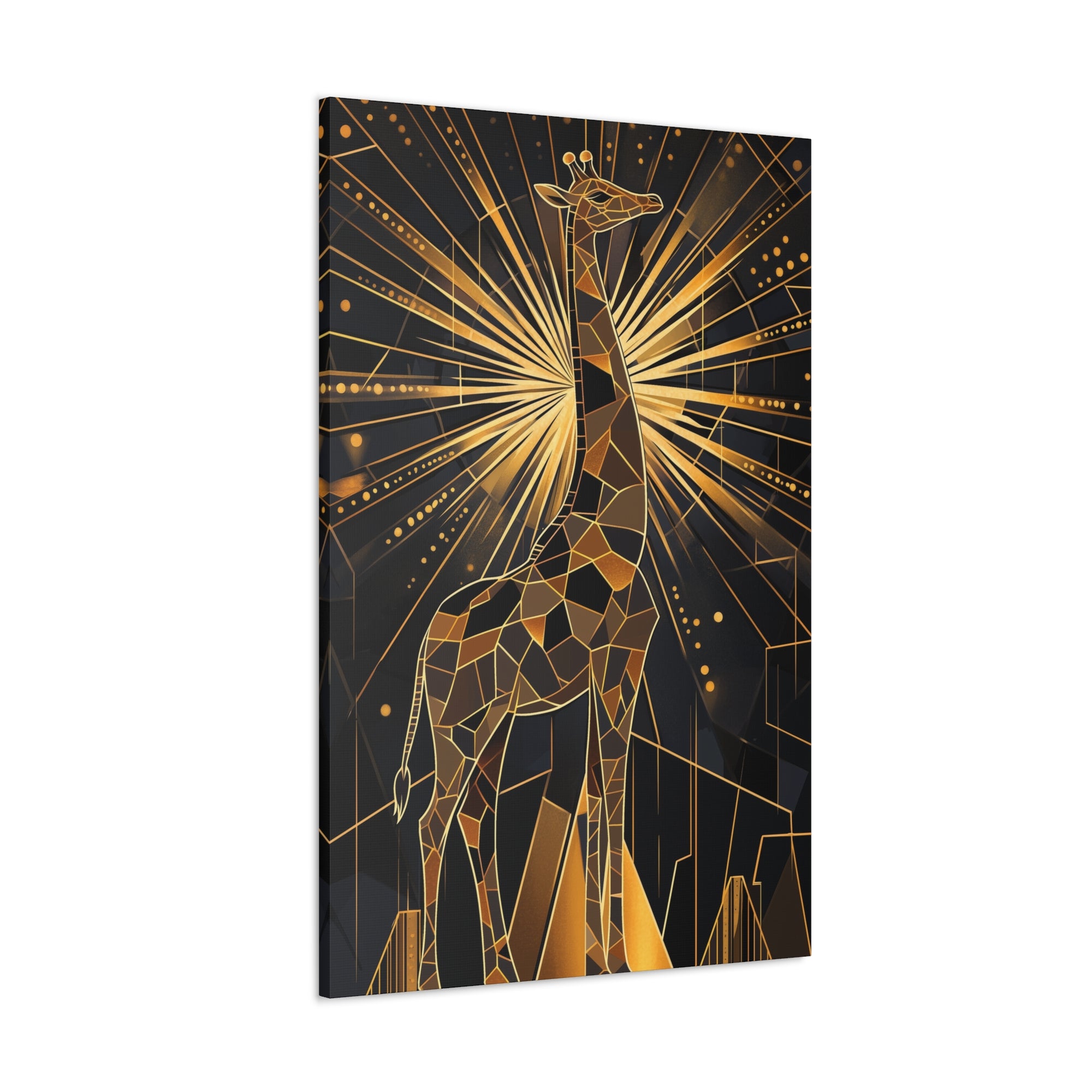 Gilded Giraffe Canvas Wall Art - SynthFrame