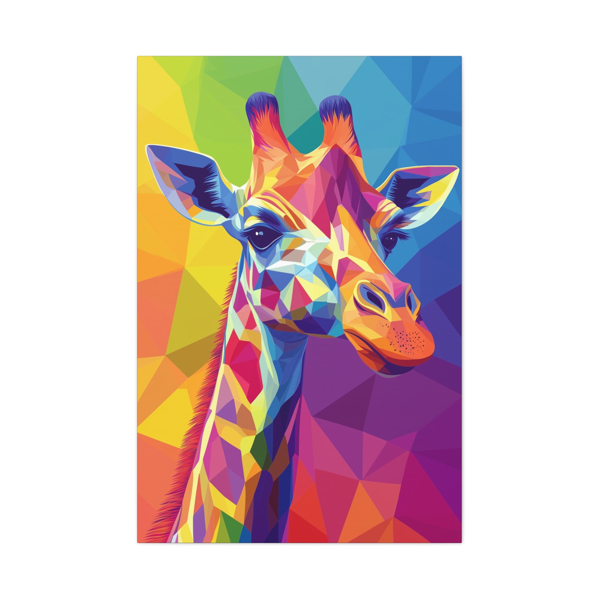 Crystalline Giraffe Canvas Wall Art - SynthFrame