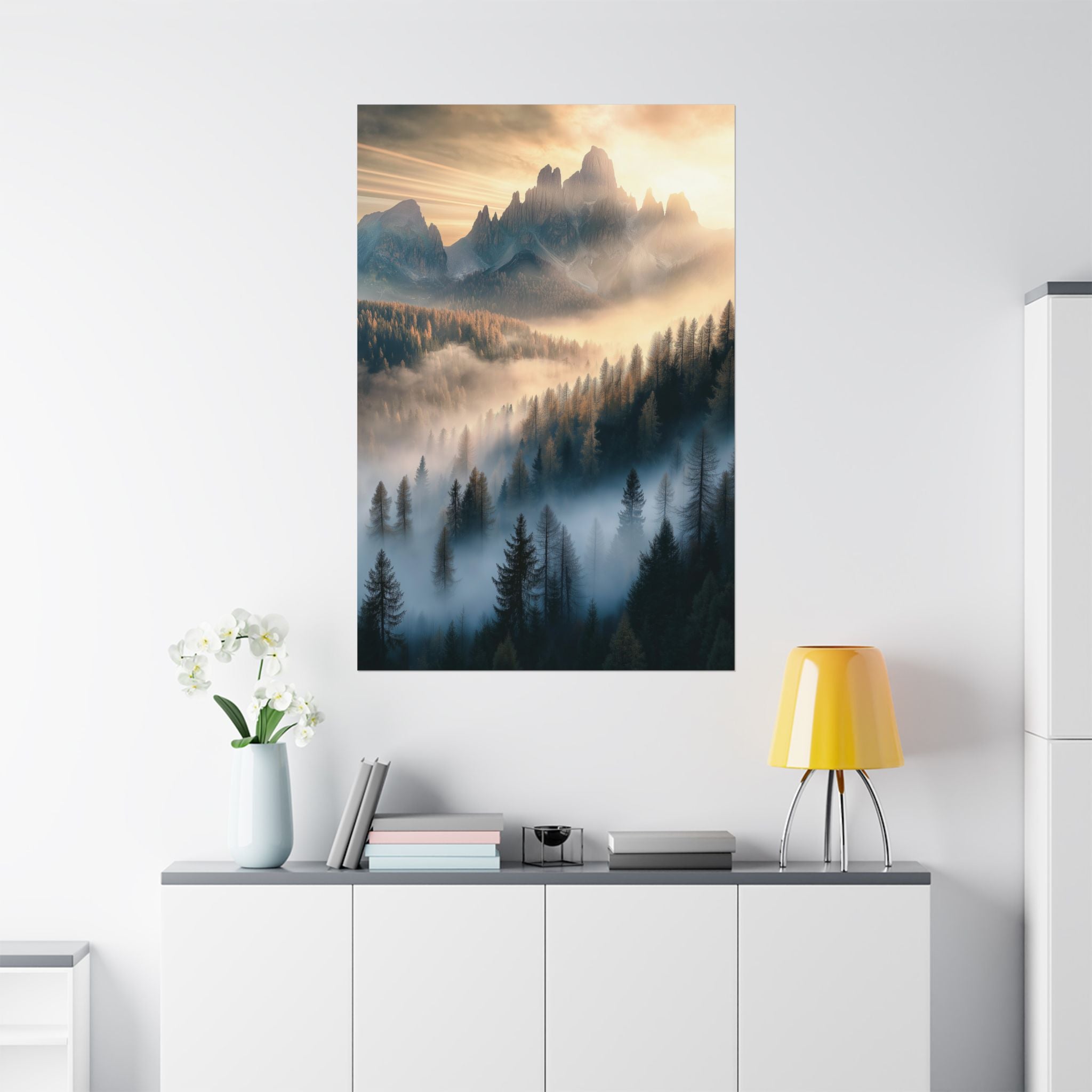 Misty Mountain Dreamscape Poster Wall Art - SynthFrame