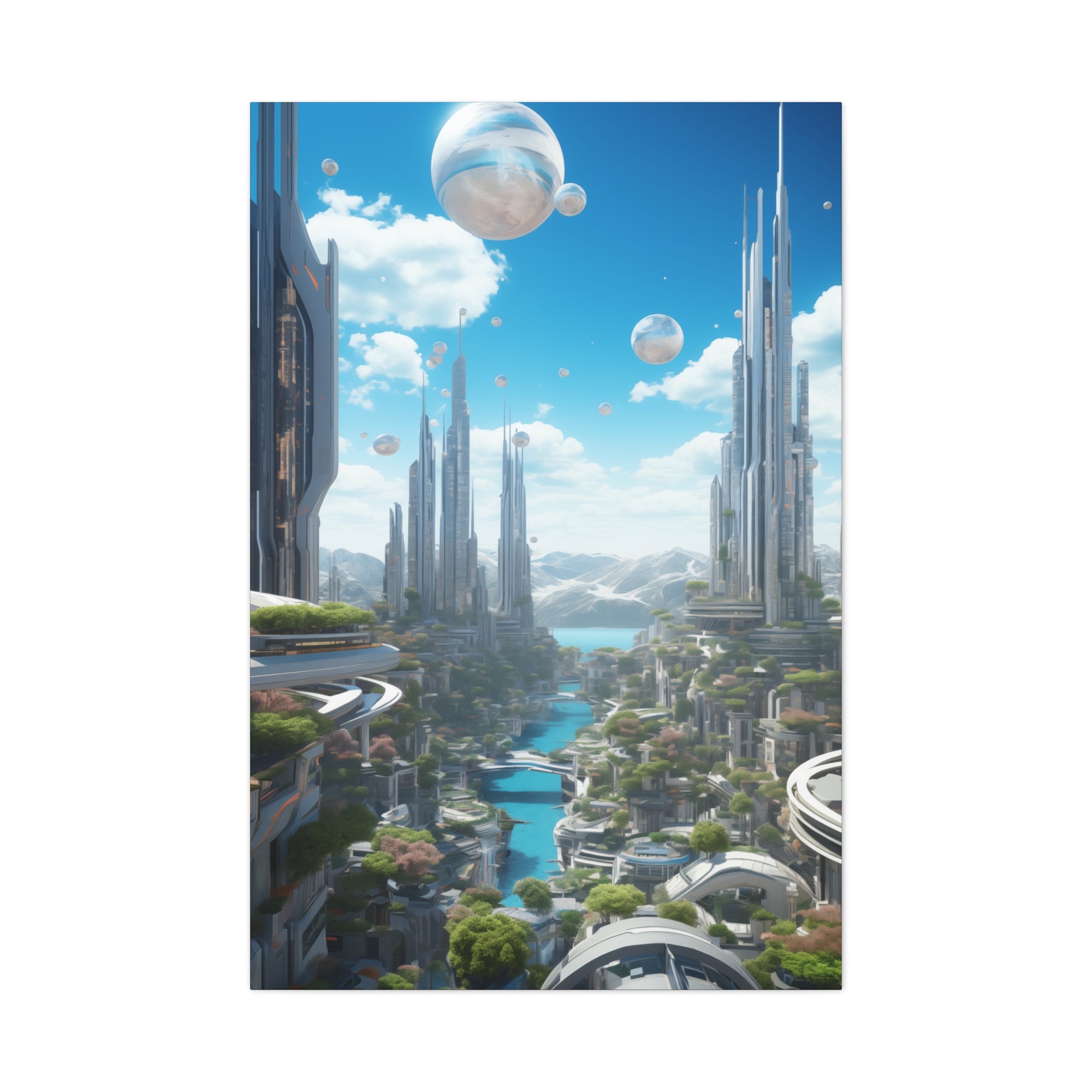 Futuristic Eco City 5 Canvas Wall Art - SynthFrame