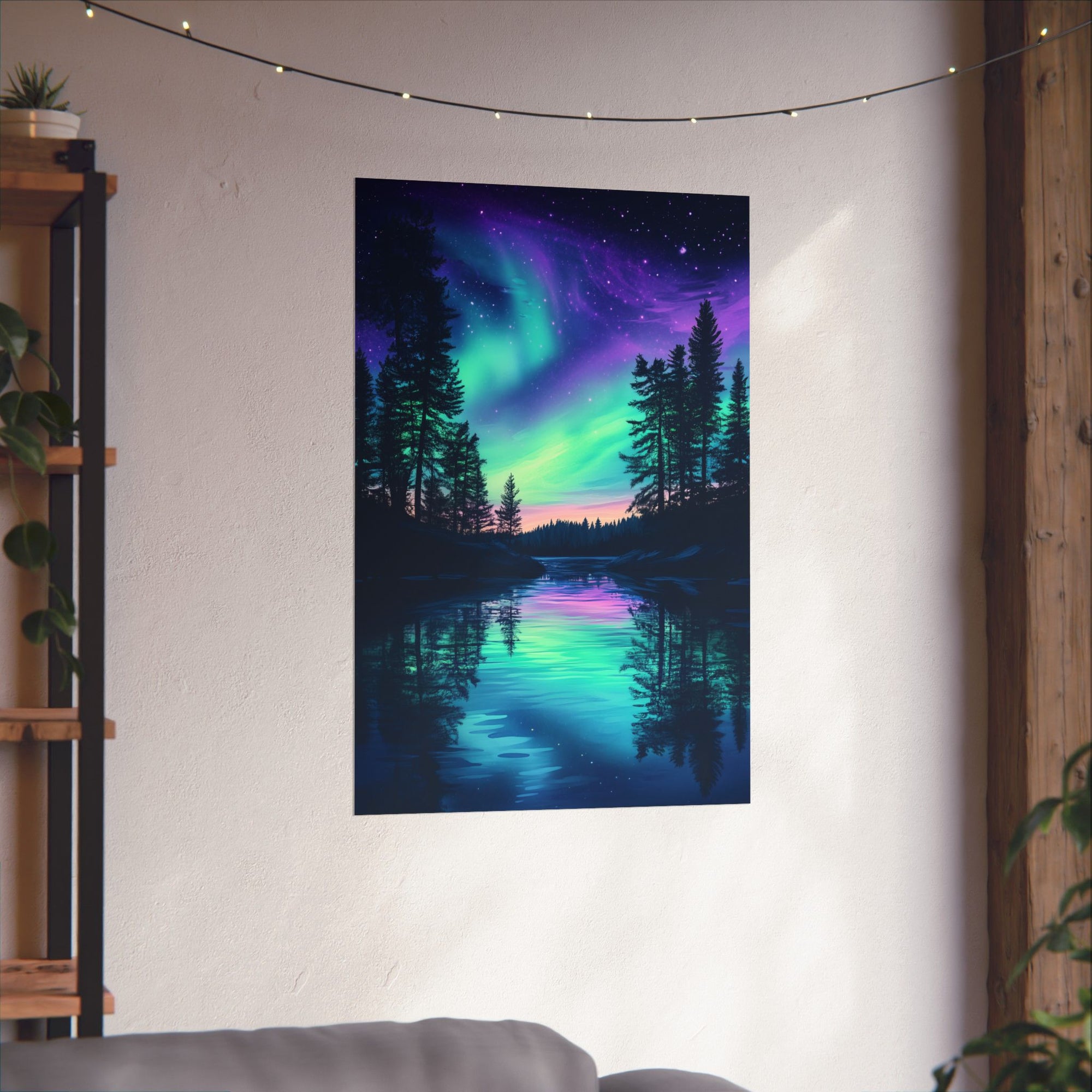 Northern Lights Wonder Poster Wall Art - SynthFrame