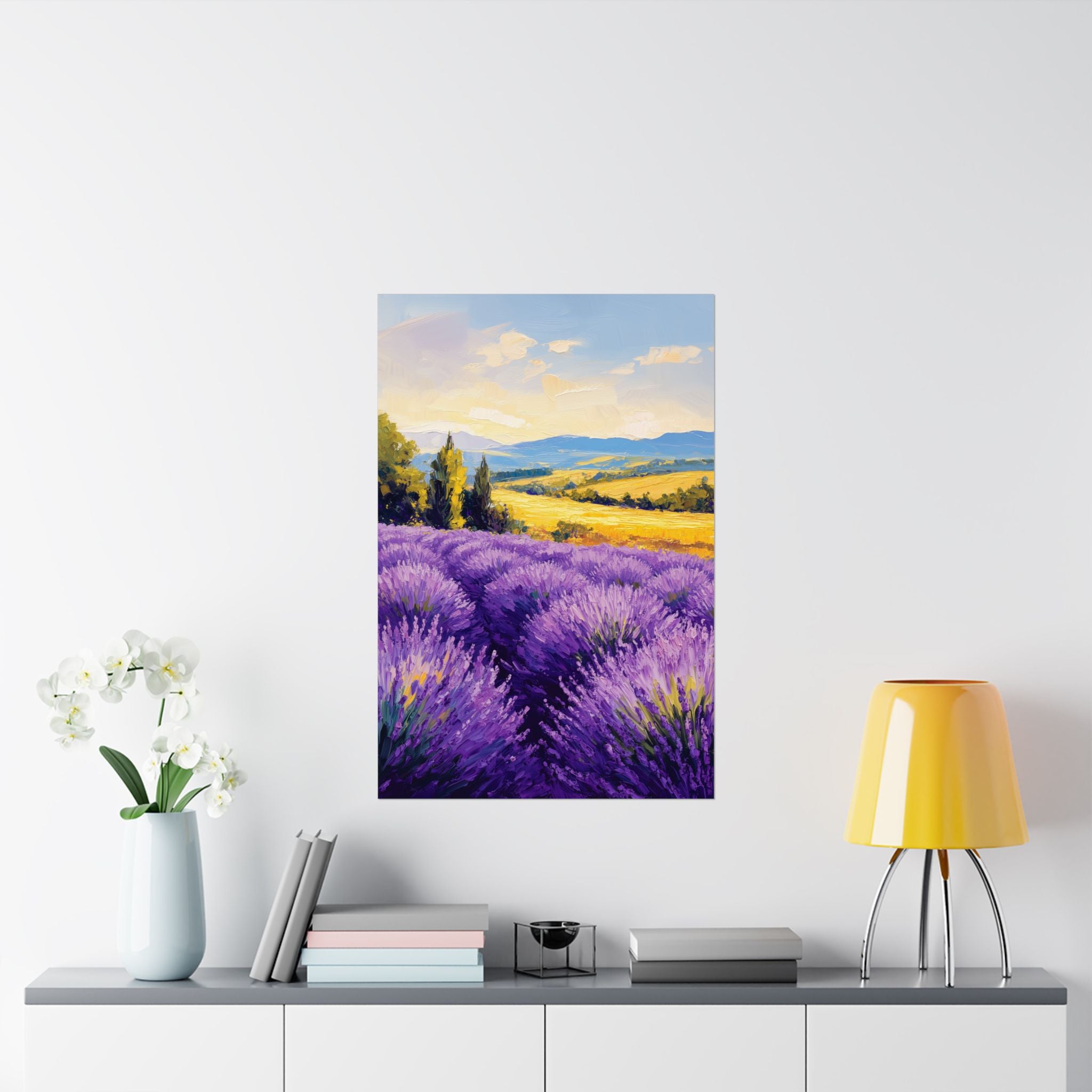 Impressionist Lavender Fields Poster Wall Art - SynthFrame