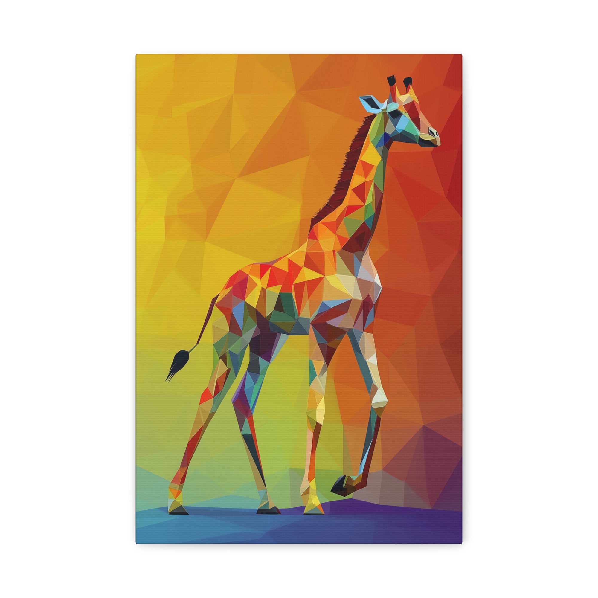 Crystalline Giraffe Canvas Wall Art - SynthFrame