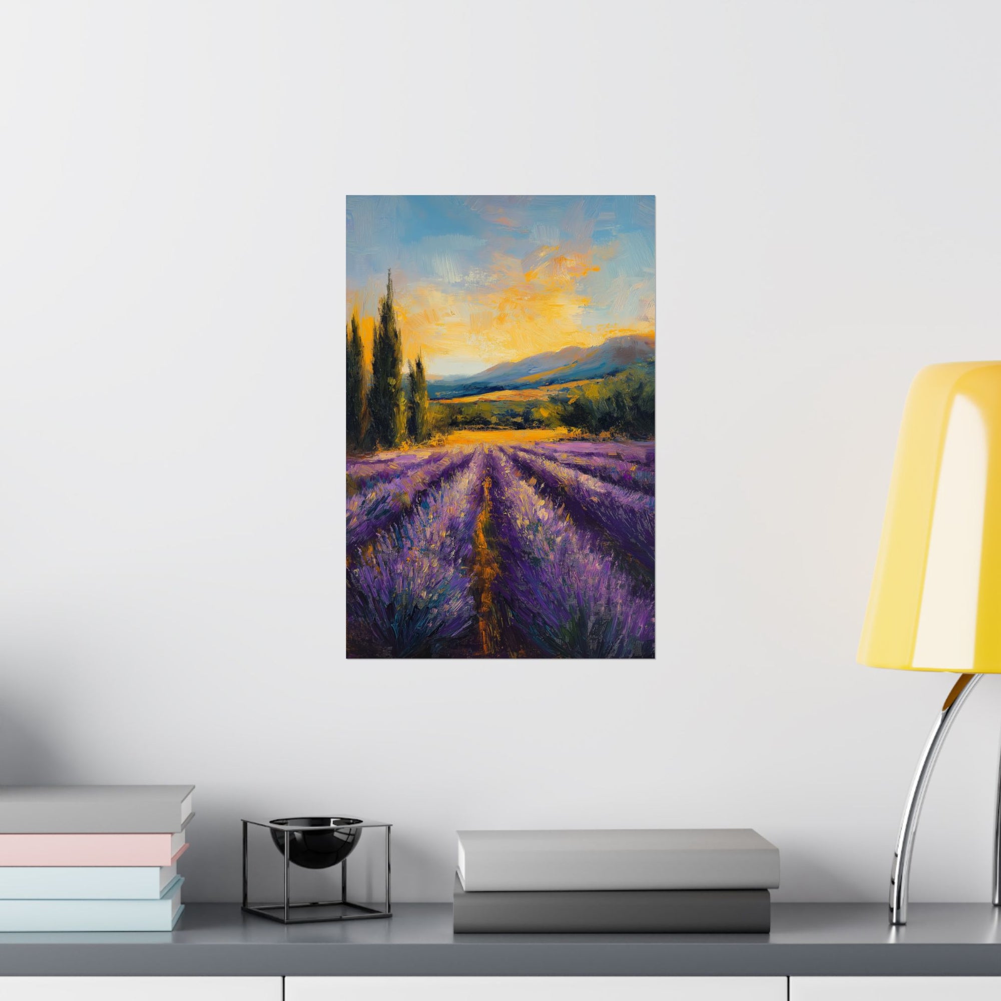 Impressionist Lavender Fields Poster Wall Art - SynthFrame