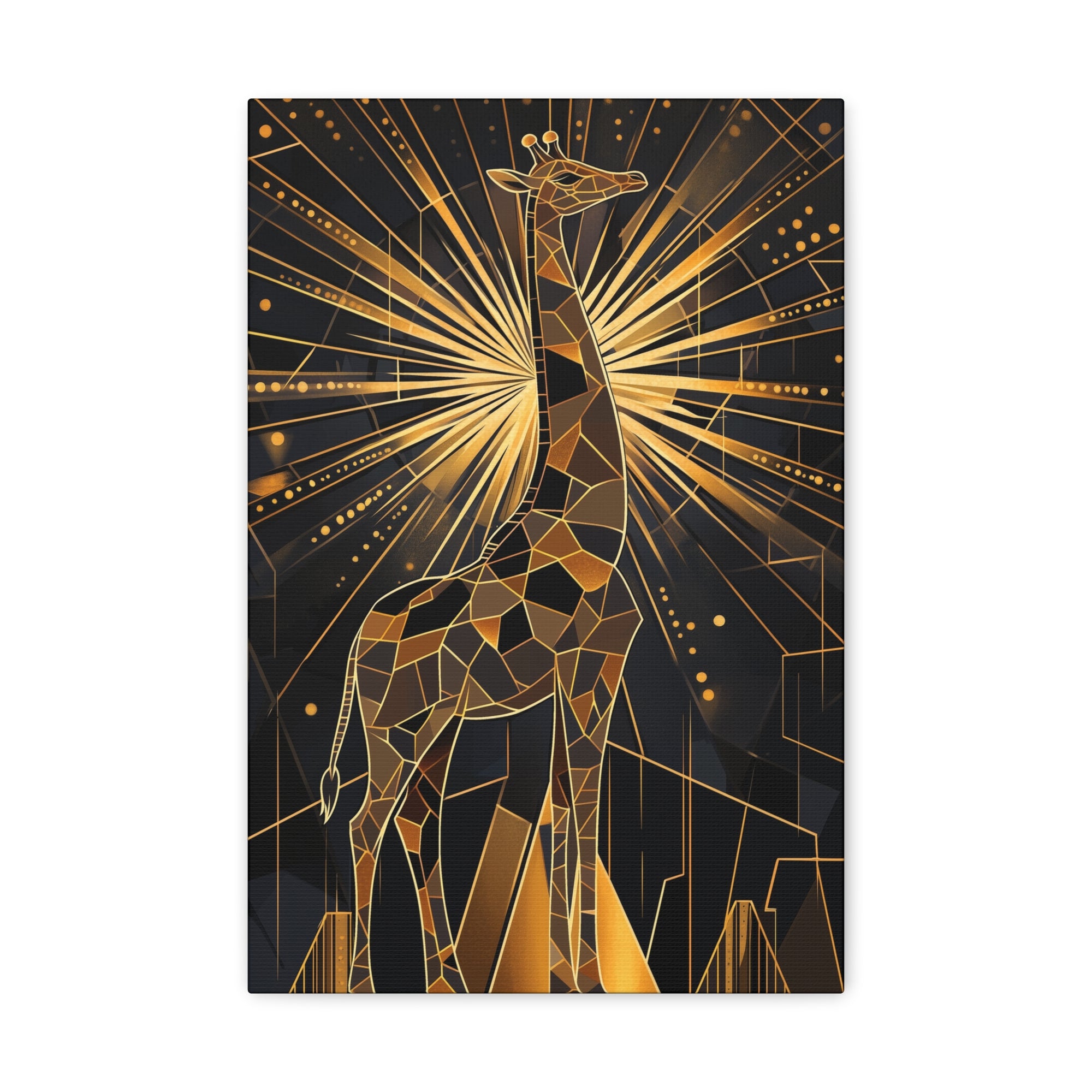 Gilded Giraffe Canvas Wall Art - SynthFrame