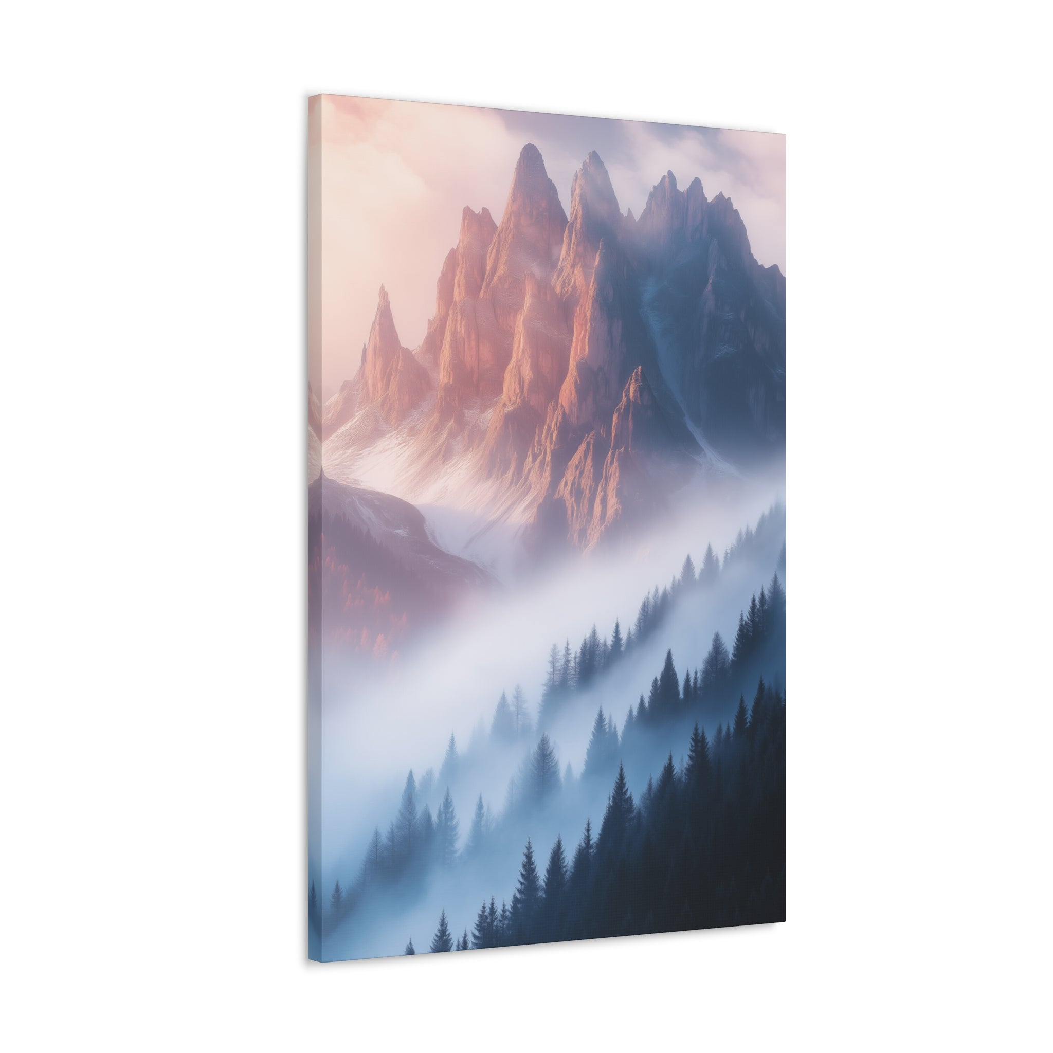 Misty Mountain Dreamscape Canvas Wall Art - SynthFrame