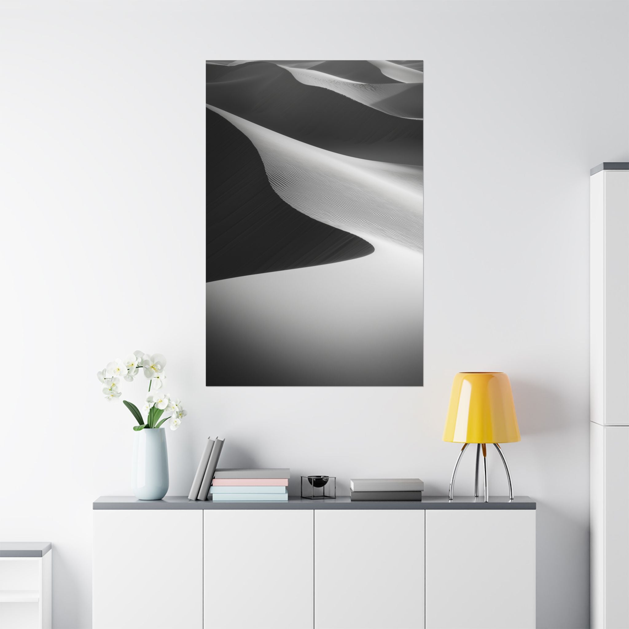 Minimalist Desert Dunes Poster Wall Art - SynthFrame