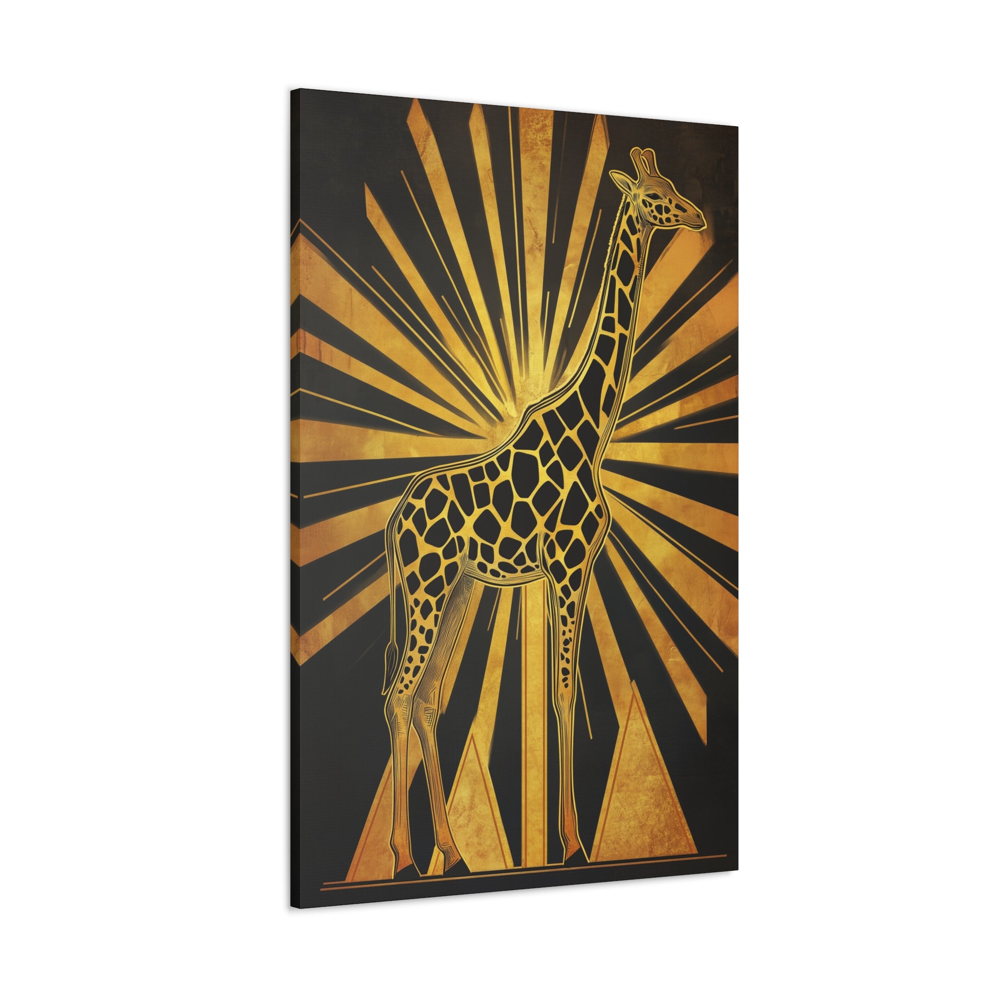 Gilded Giraffe Canvas Wall Art - SynthFrame