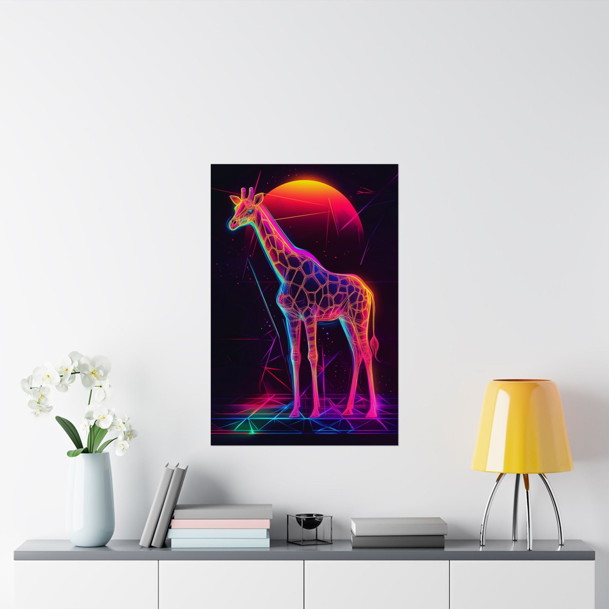 Neon Giraffe Poster