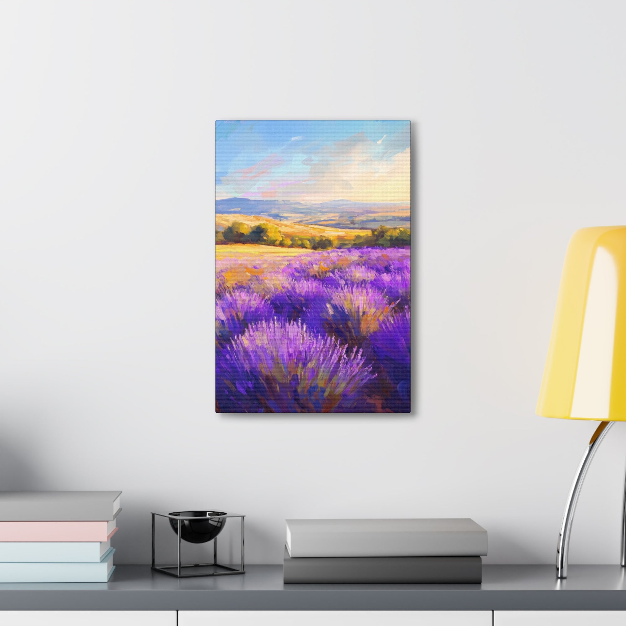 Impressionist Lavender Fields Canvas Wall Art - SynthFrame