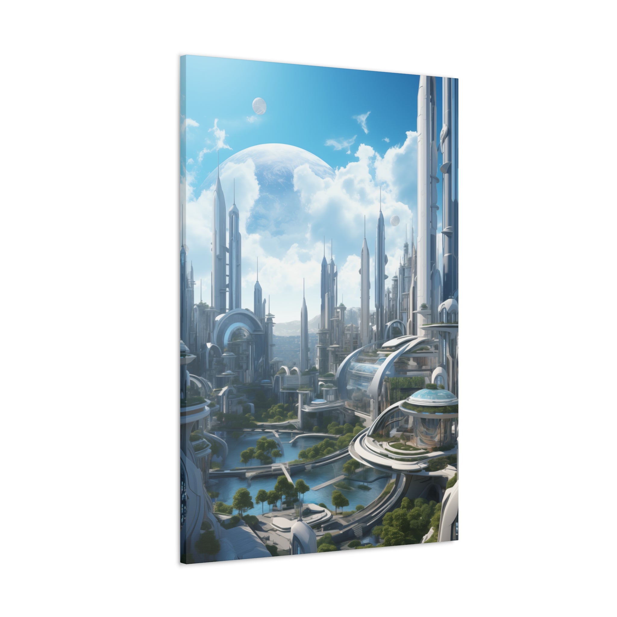 Futuristic Eco City 2 Canvas Wall Art - SynthFrame