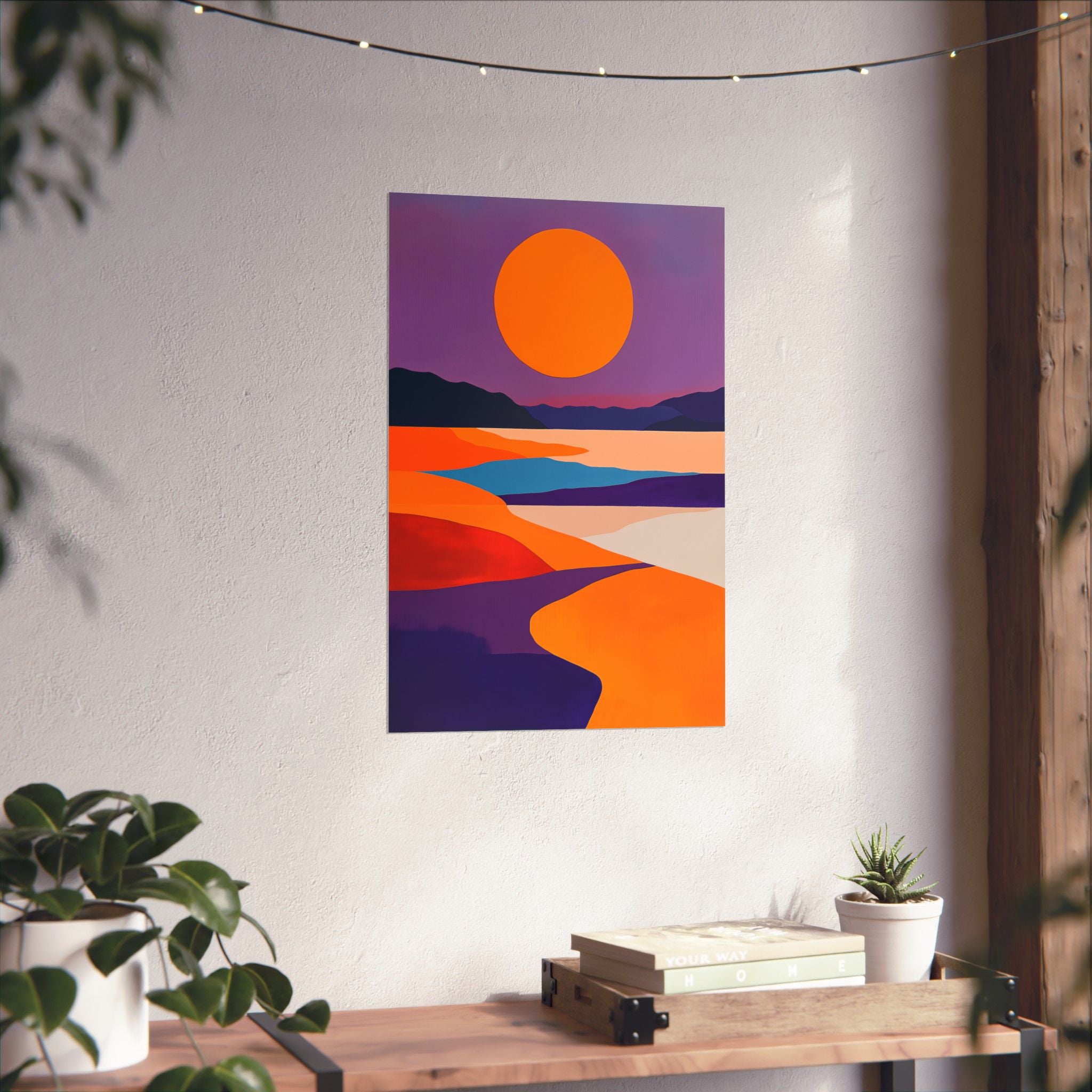 Abstract Coastal Sunset Poster Wall Art - SynthFrame