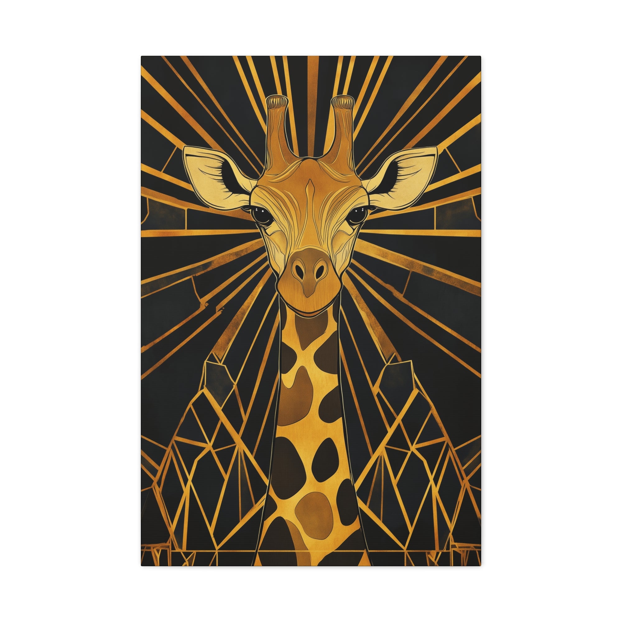 Gilded Giraffe Canvas Wall Art - SynthFrame