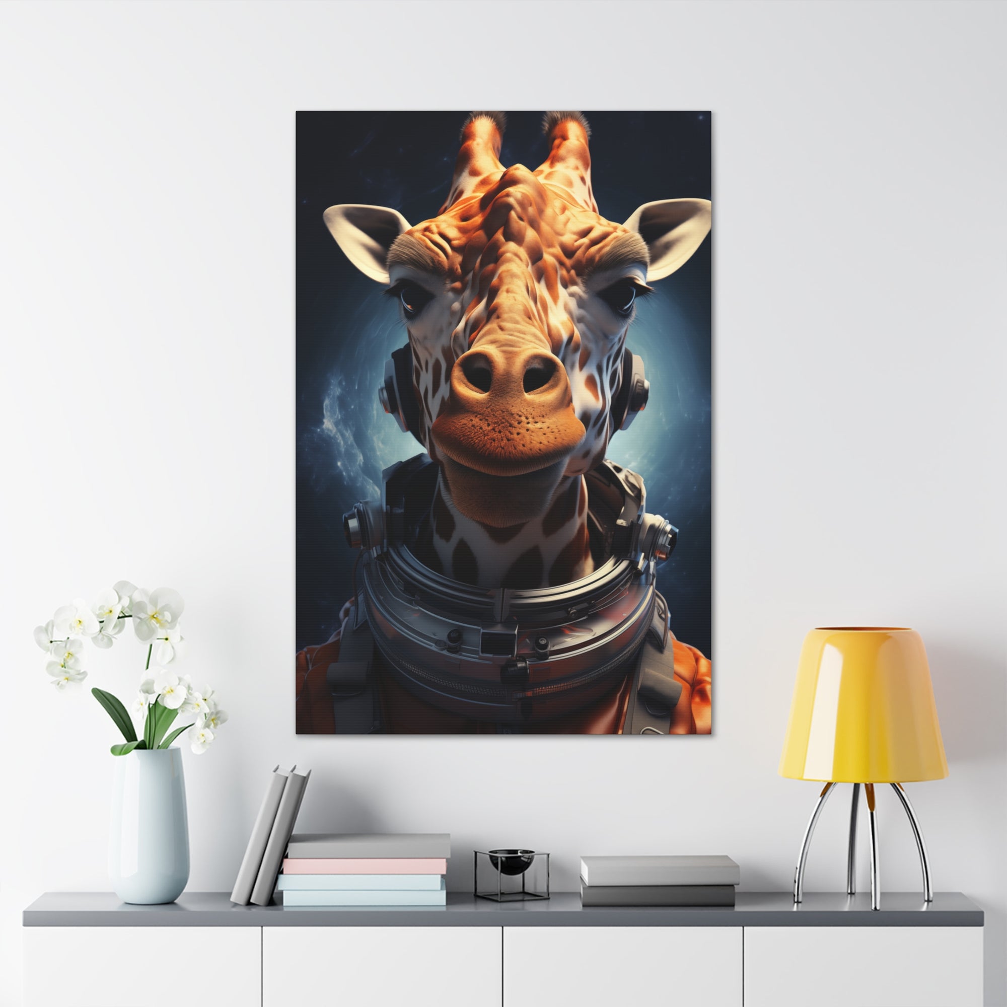 AstroGiraffe 1 Canvas Wall Art - SynthFrame