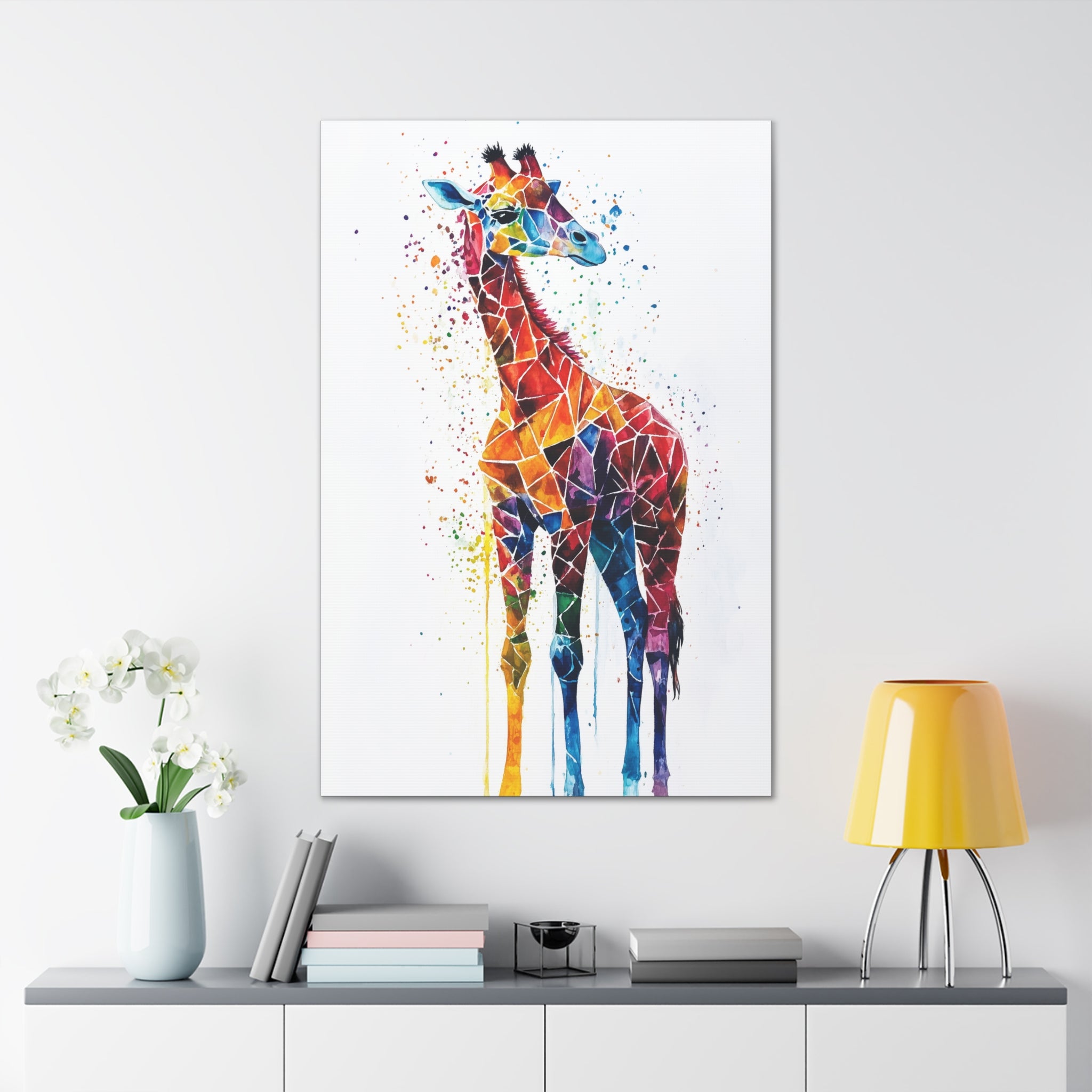 Watercolor Giraffe Canvas Wall Art - SynthFrame