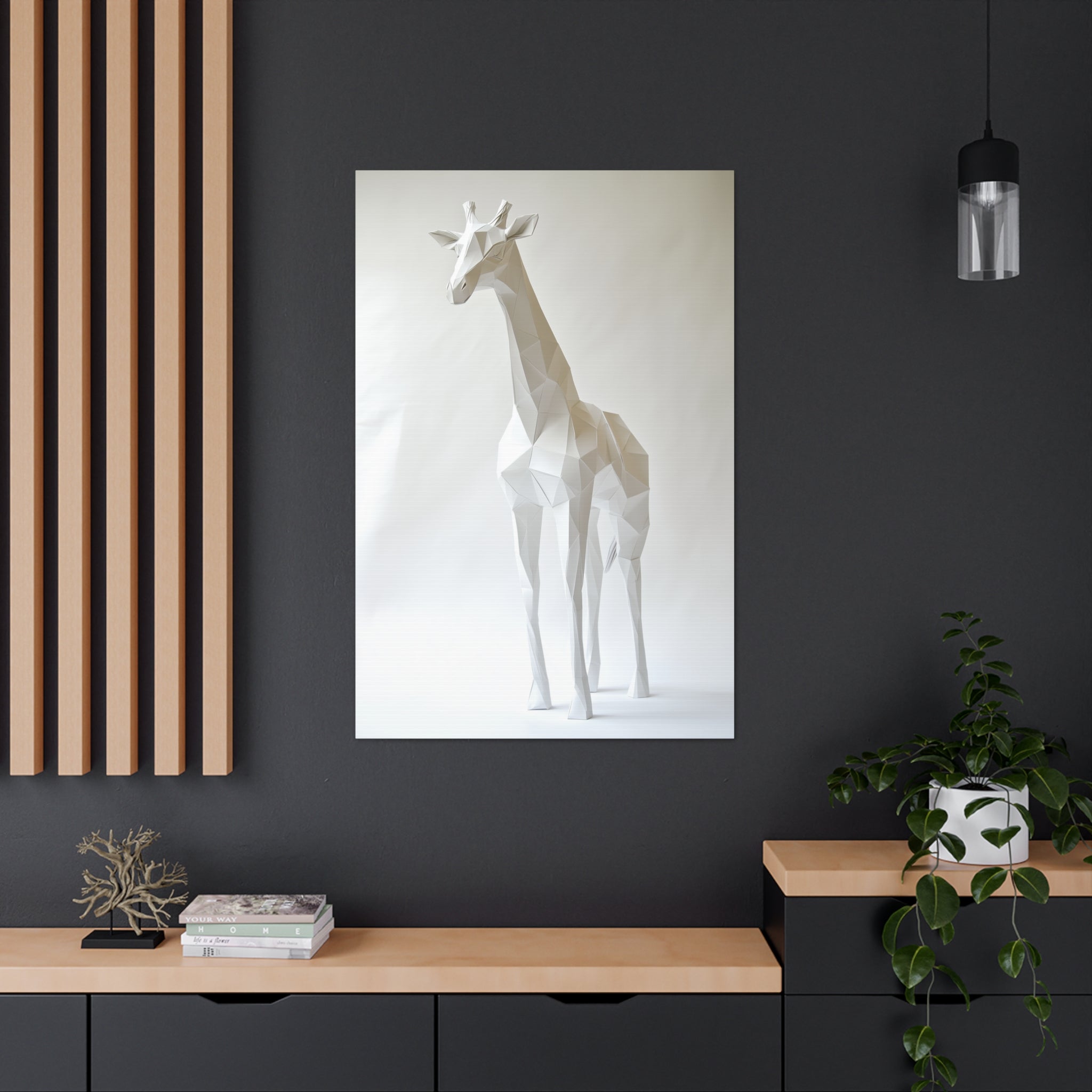 Folded Giraffe Canvas Wall Art - SynthFrame