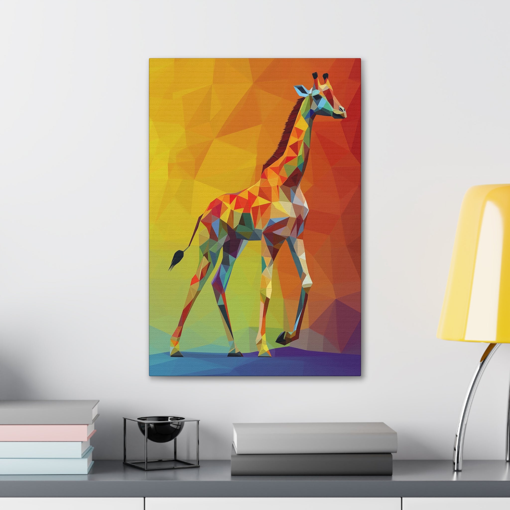 Crystalline Giraffe Canvas Wall Art - SynthFrame