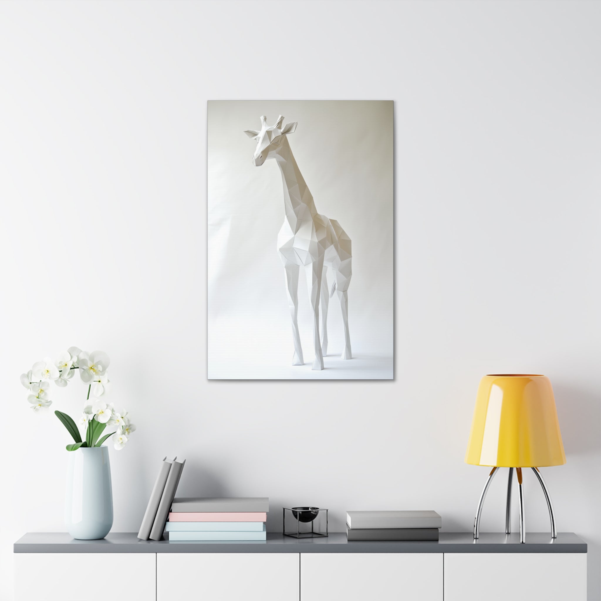 Folded Giraffe Canvas Wall Art - SynthFrame