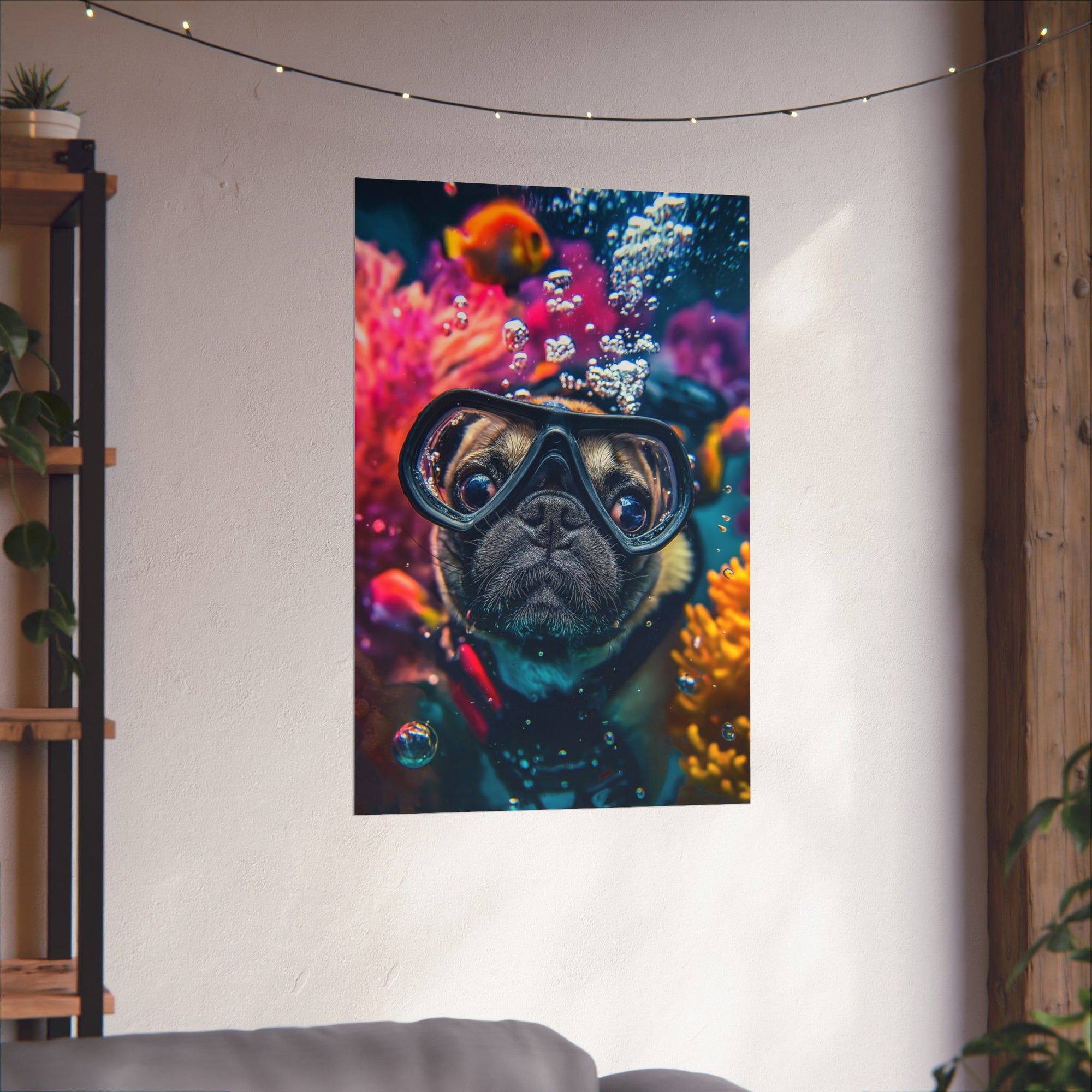 Underwater Pug Poster