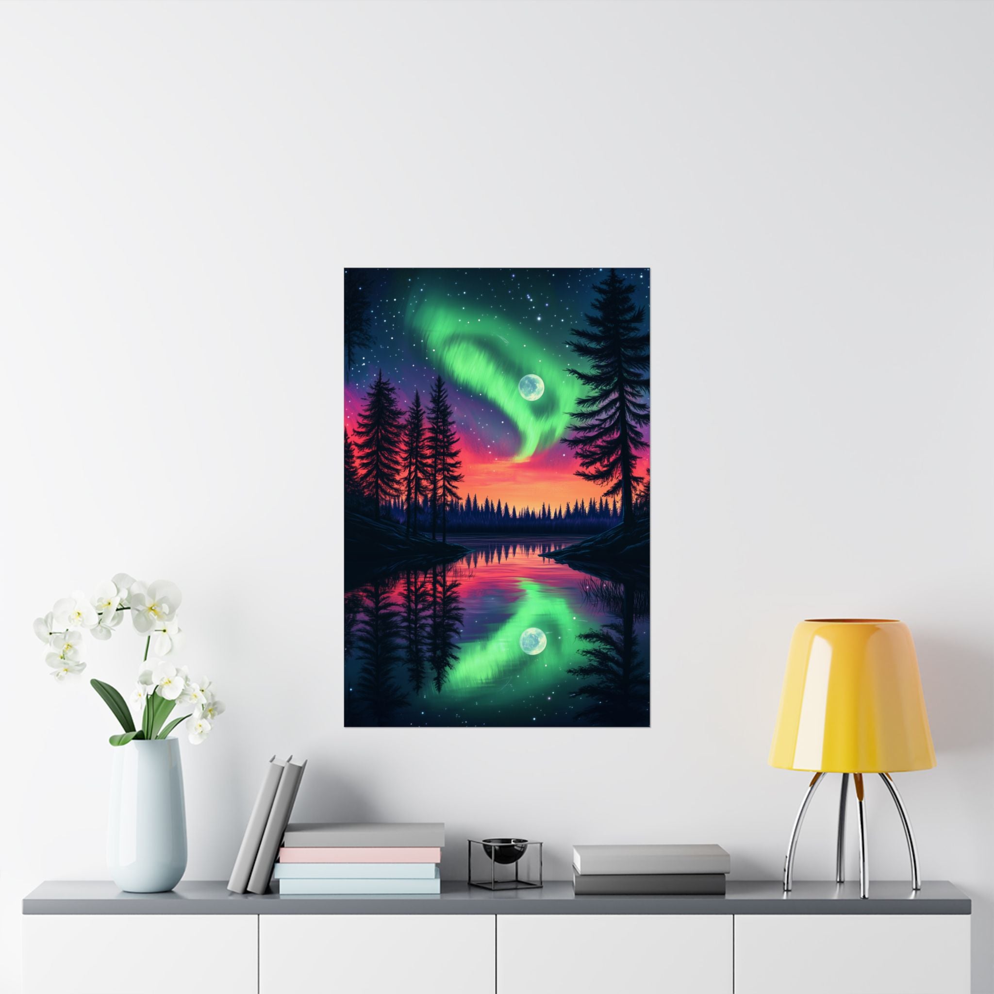 Northern Lights Wonder Poster Wall Art - SynthFrame