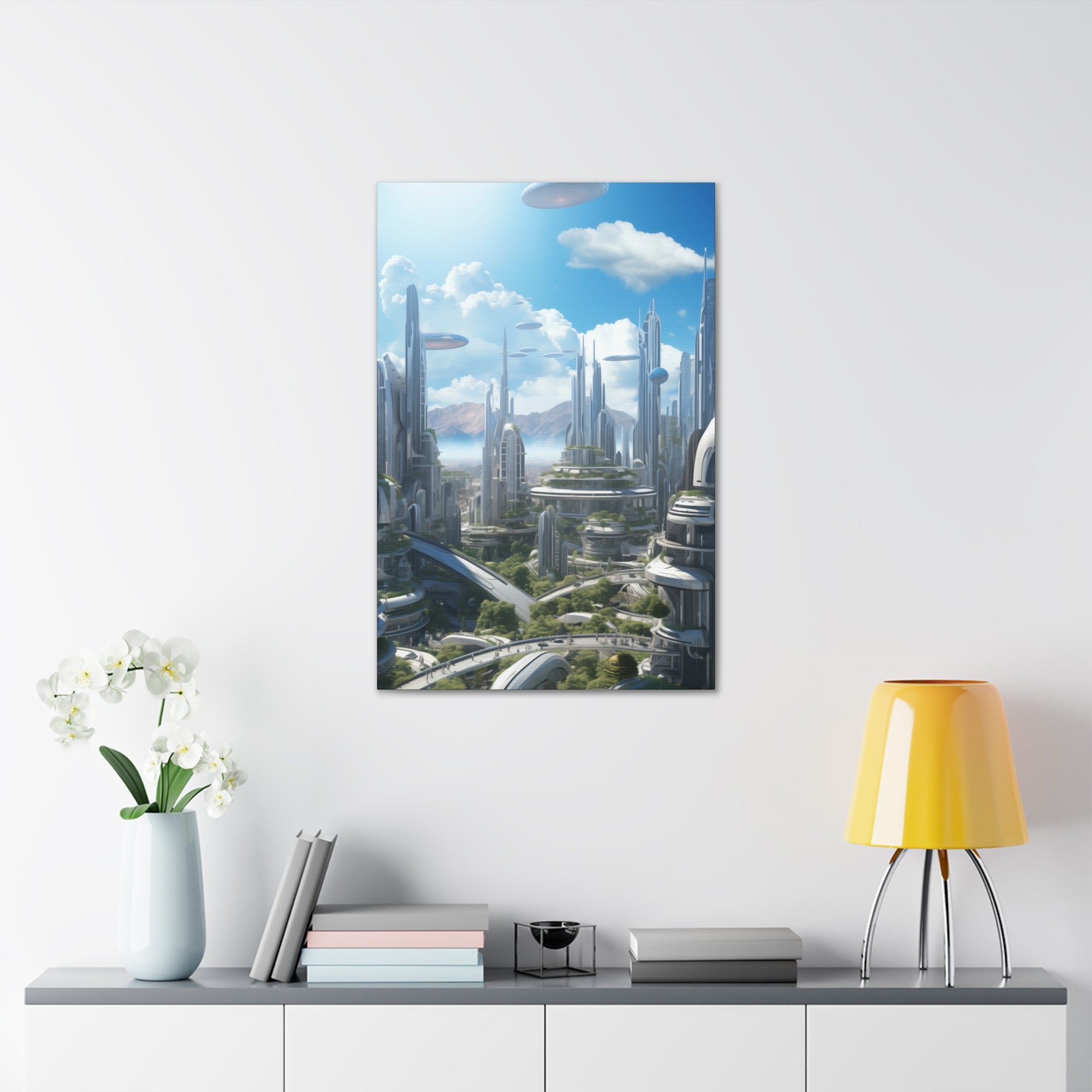 Futuristic Eco City 7 Canvas Wall Art - SynthFrame