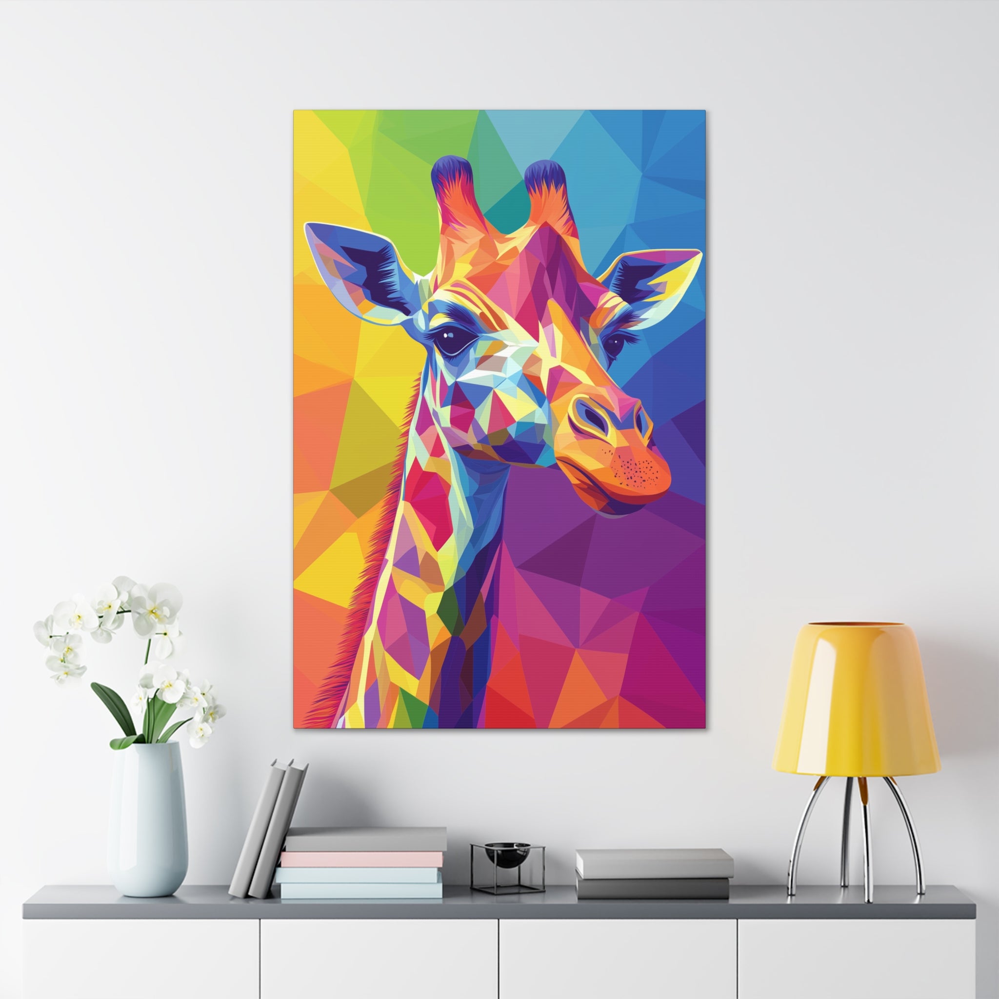 Crystalline Giraffe Canvas Wall Art - SynthFrame